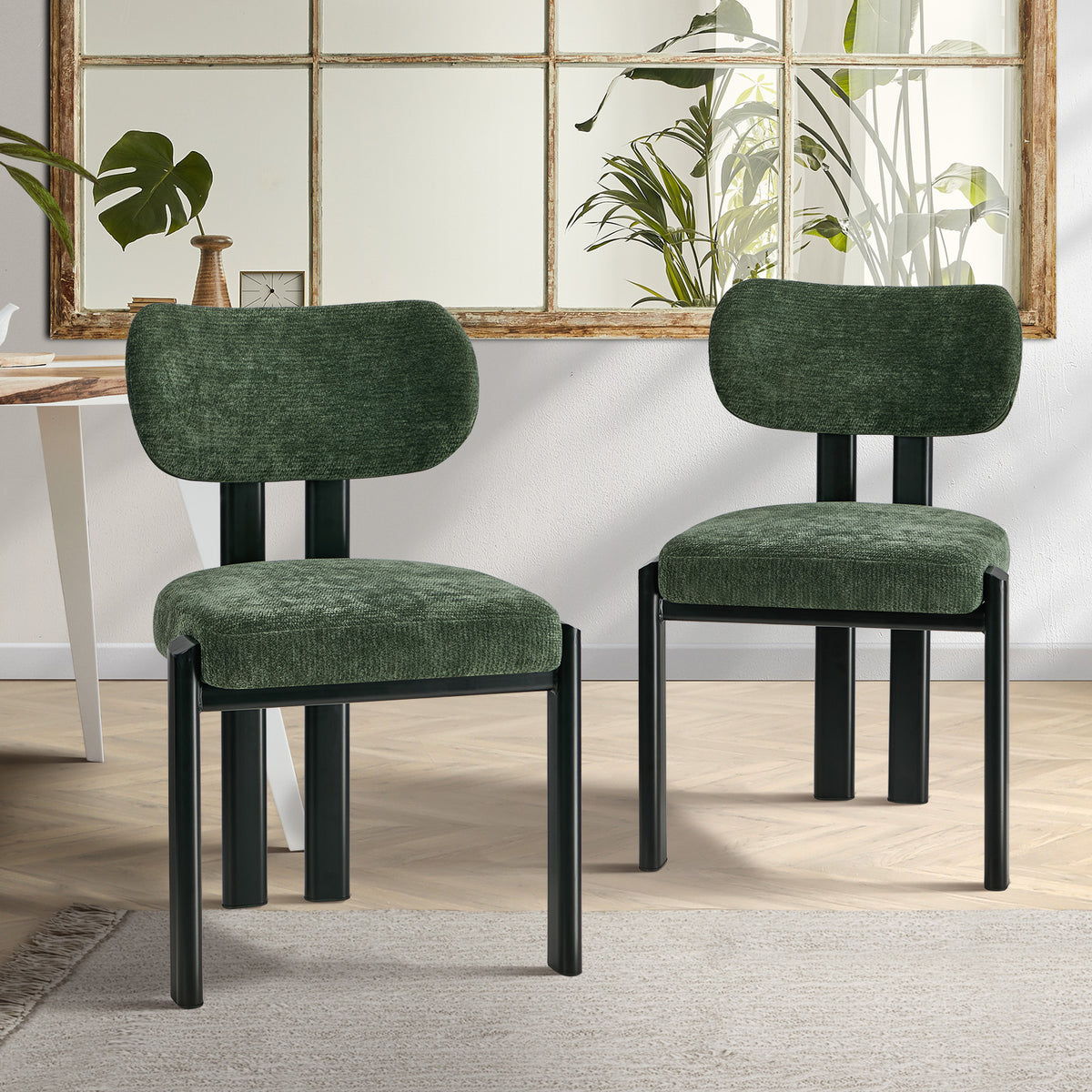 Oikiture Set of 2 Dining Chairs Kitchen Seat Padded Accent Chair