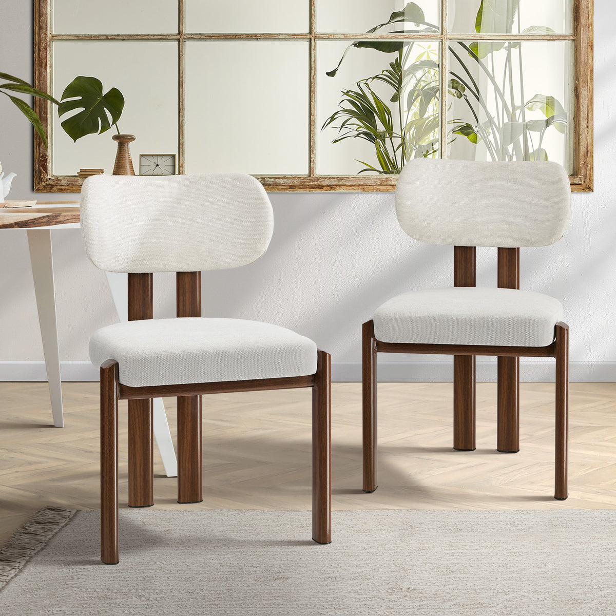 Oikiture Set of 2 Dining Chairs Kitchen Seat Padded Accent Chair