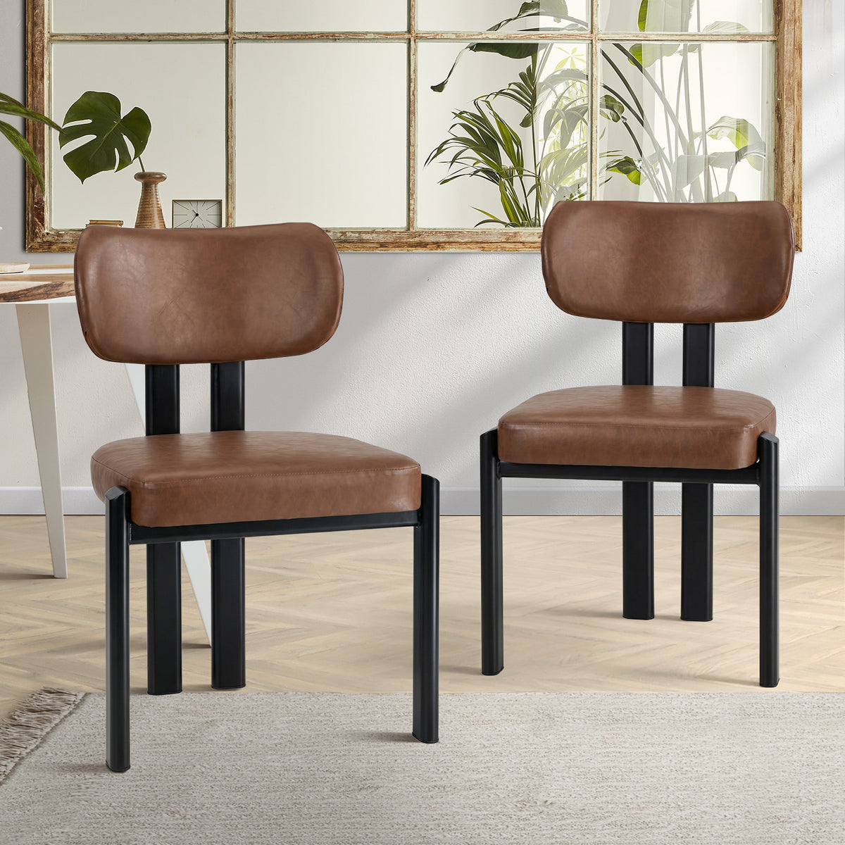 Oikiture Set of 2 Dining Chairs Kitchen Seat Padded Accent Chair