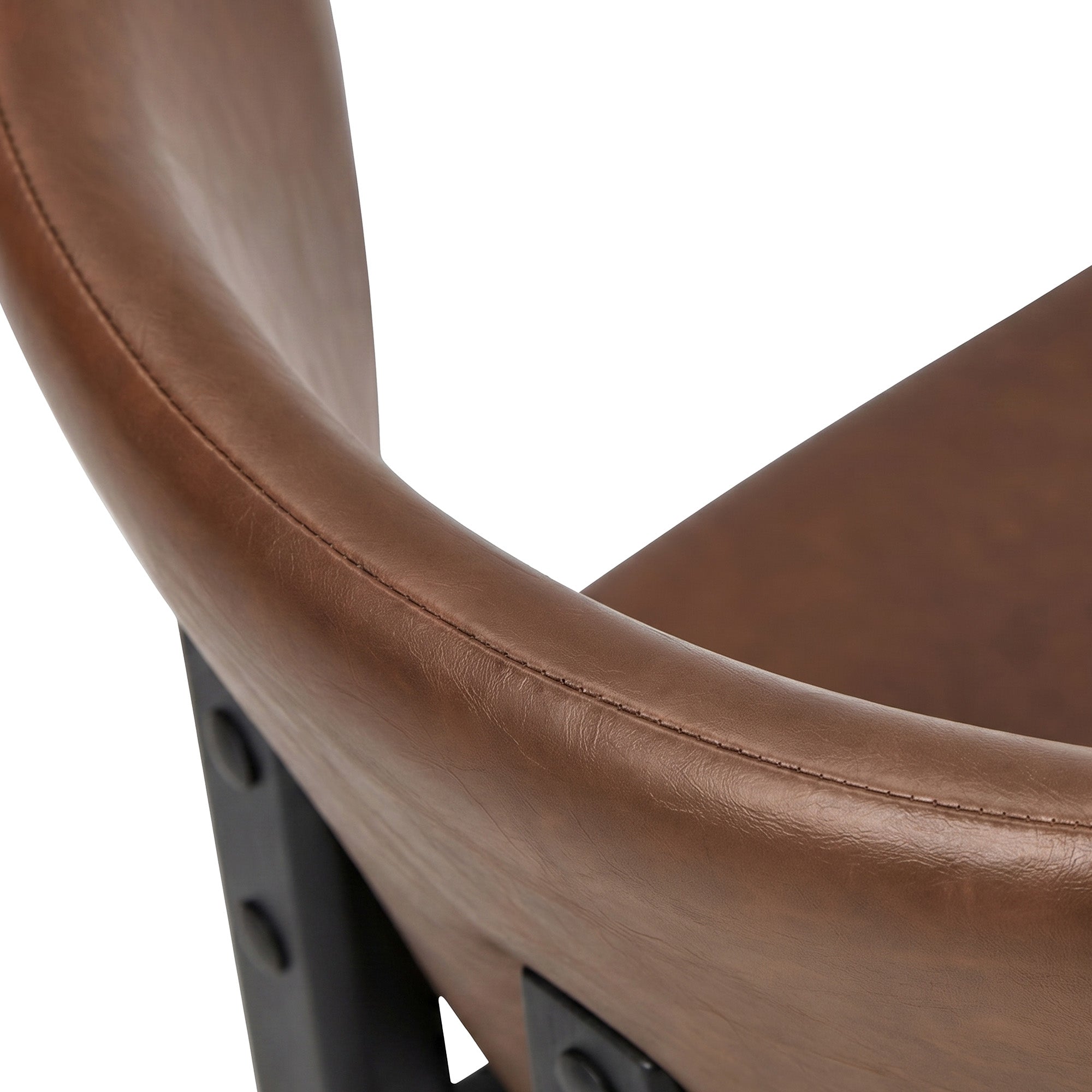 Oikiture Set of 2 Dining Chairs Faux Leather Fabric Kitchen Chair Padded Seat