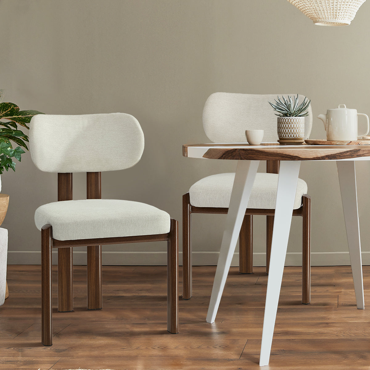 Oikiture Set of 2 Dining Chairs Kitchen Seat Padded Accent Chair