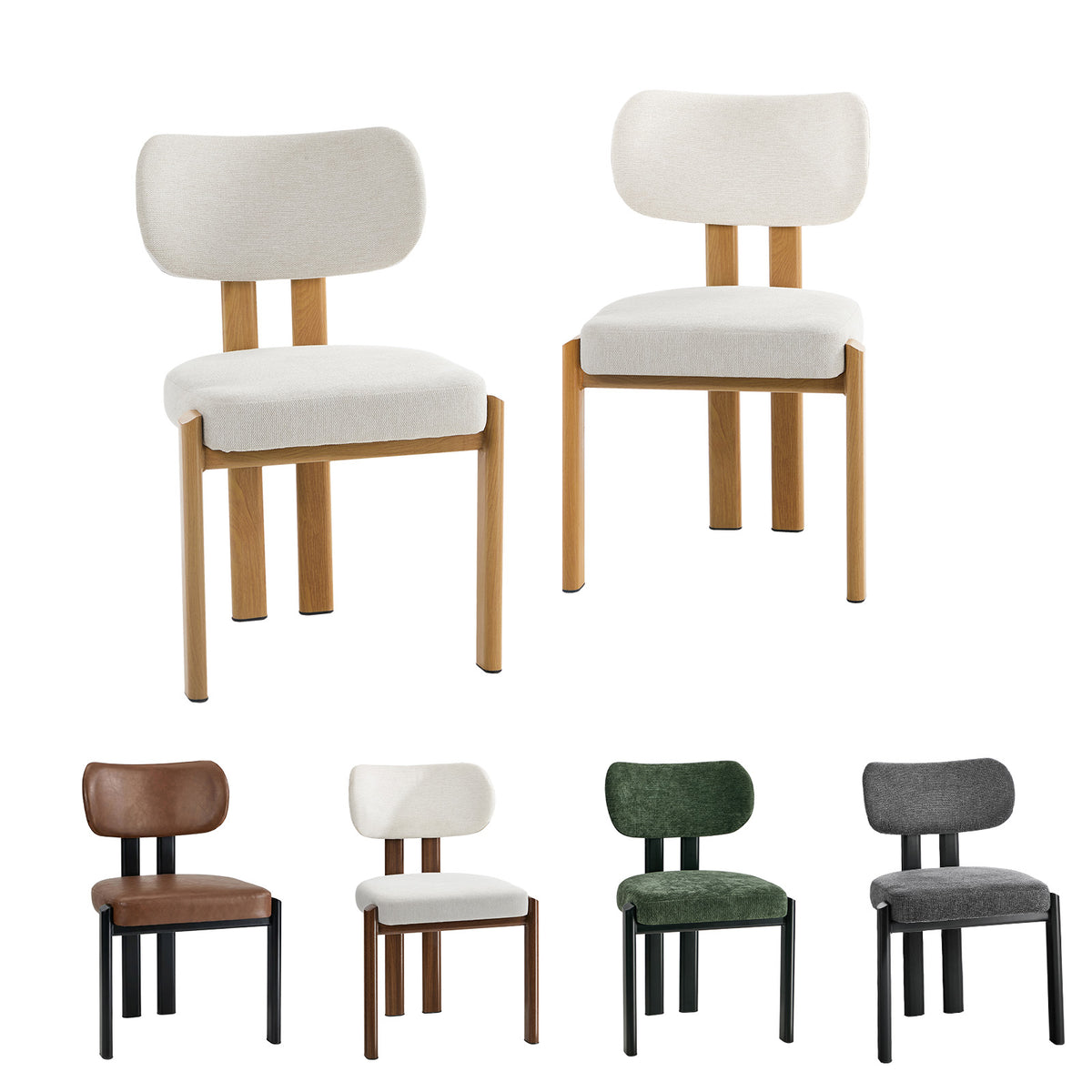 Oikiture Set of 2 Dining Chairs Kitchen Seat Padded Accent Chair