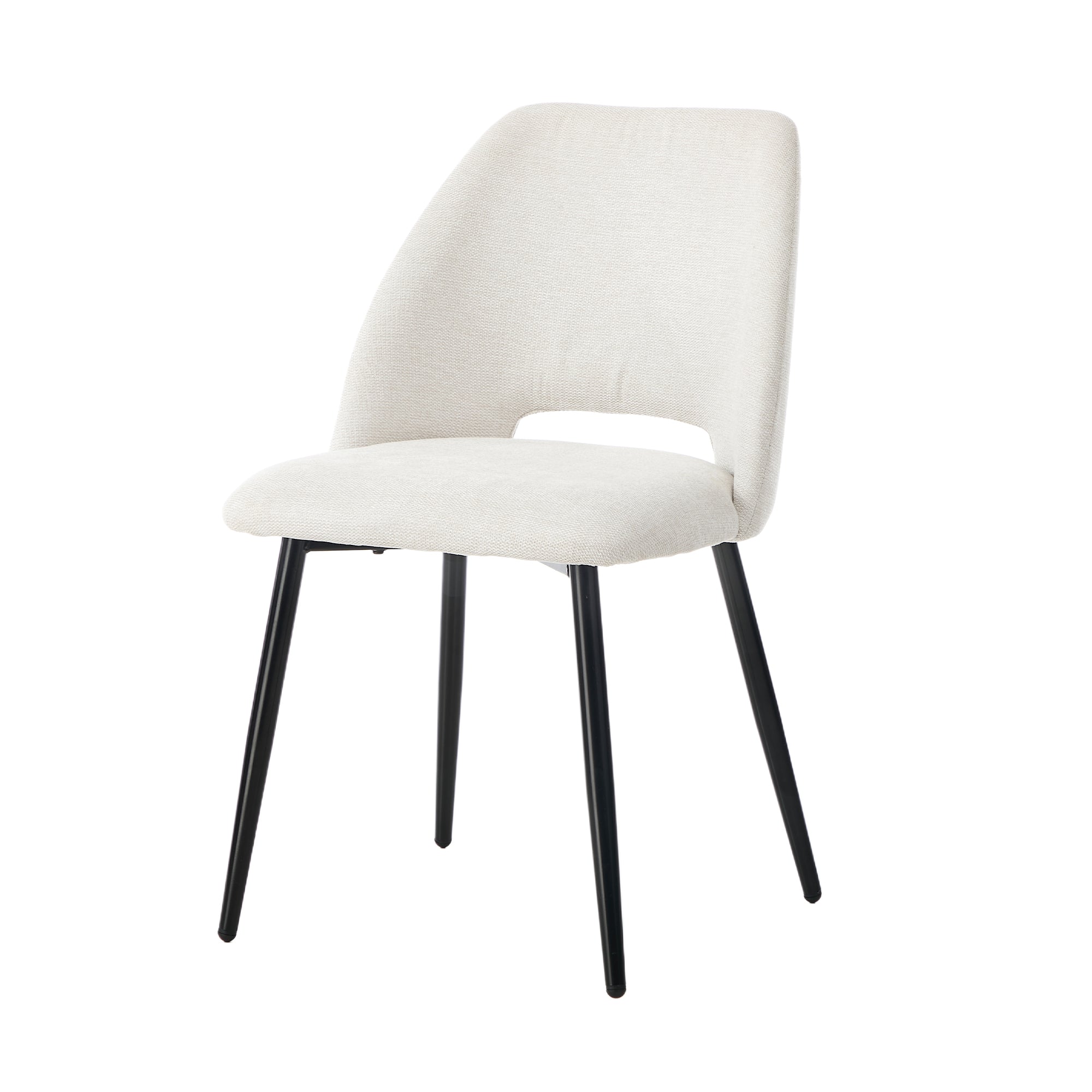 Oikiture 4x Dining Chair Accent Chairs Linen Fabric Biege