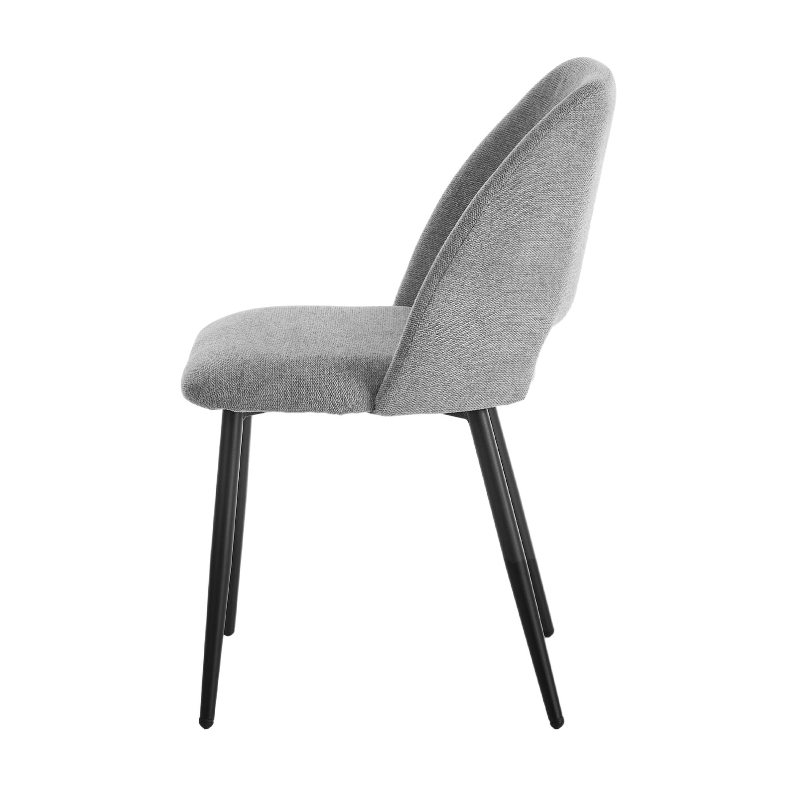 Oikiture 4x Dining Chair Accent Chairs Linen Fabric Grey