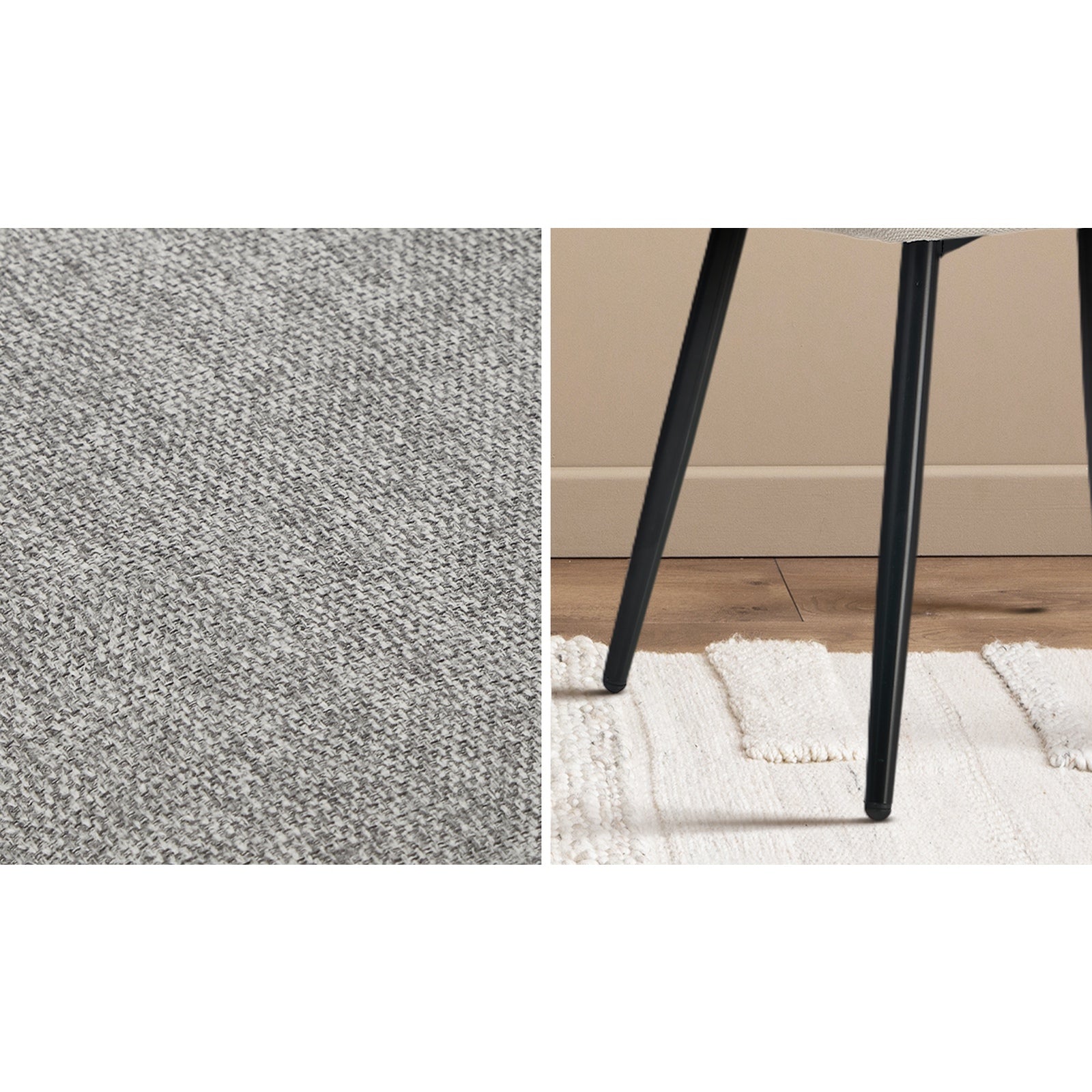 Oikiture 6x Dining Chair Accent Chairs Linen Fabric Grey