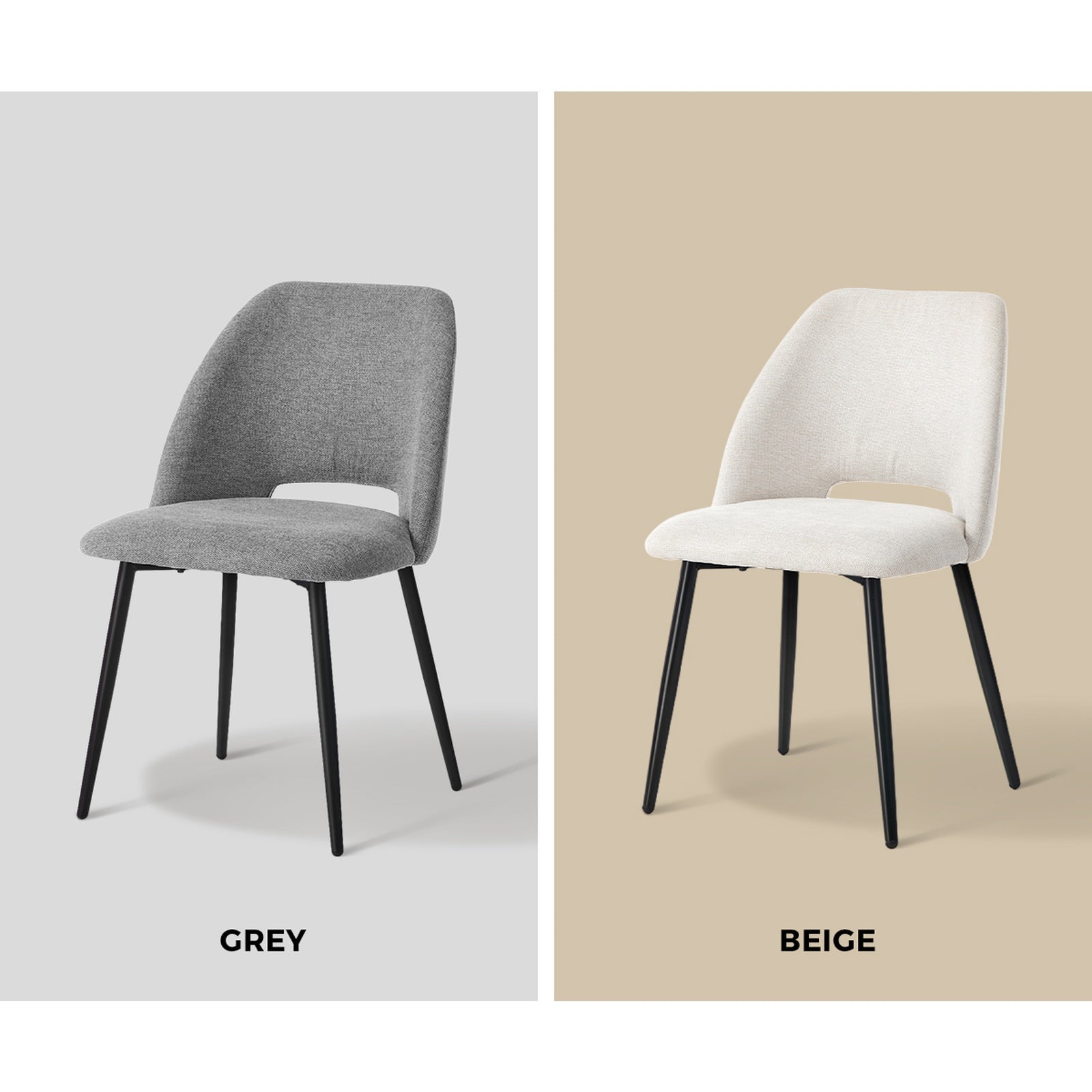 Oikiture 2x Dining Chair Accent Chairs Linen Fabric