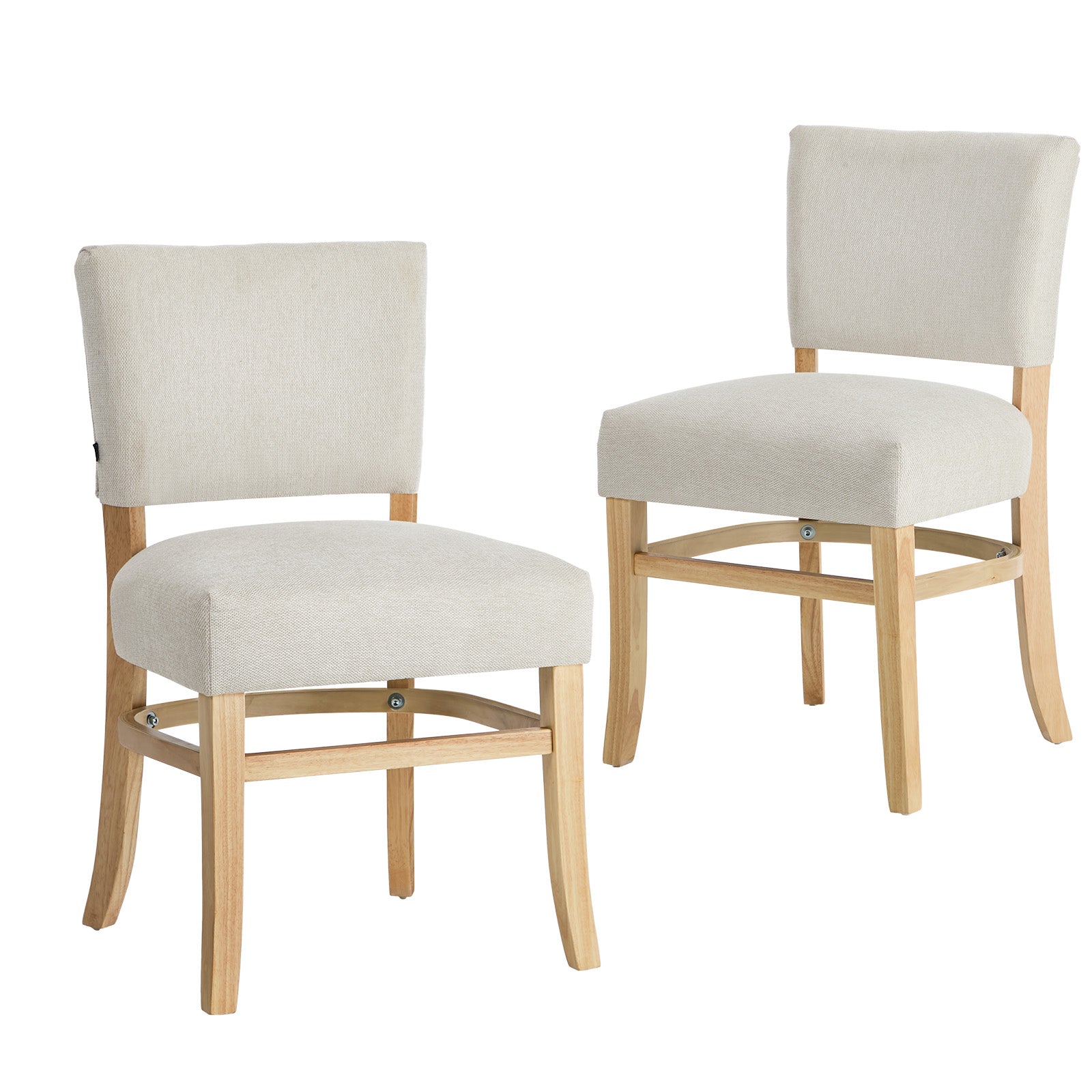 Oikiture 2x Dining Chairs Wooden Kitchen Seat Rubberwood Frame Accent Chair