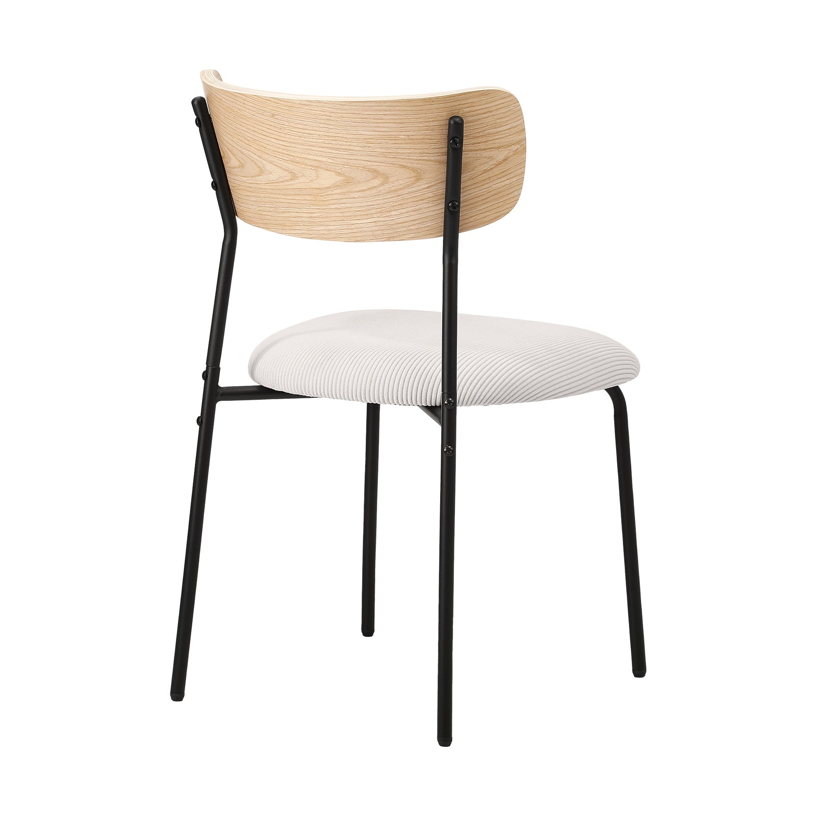 Oikiture 2PCS Dining Chairs Kitchen Chair Padded Lounge Seat Corduroy Beige - Sunyee