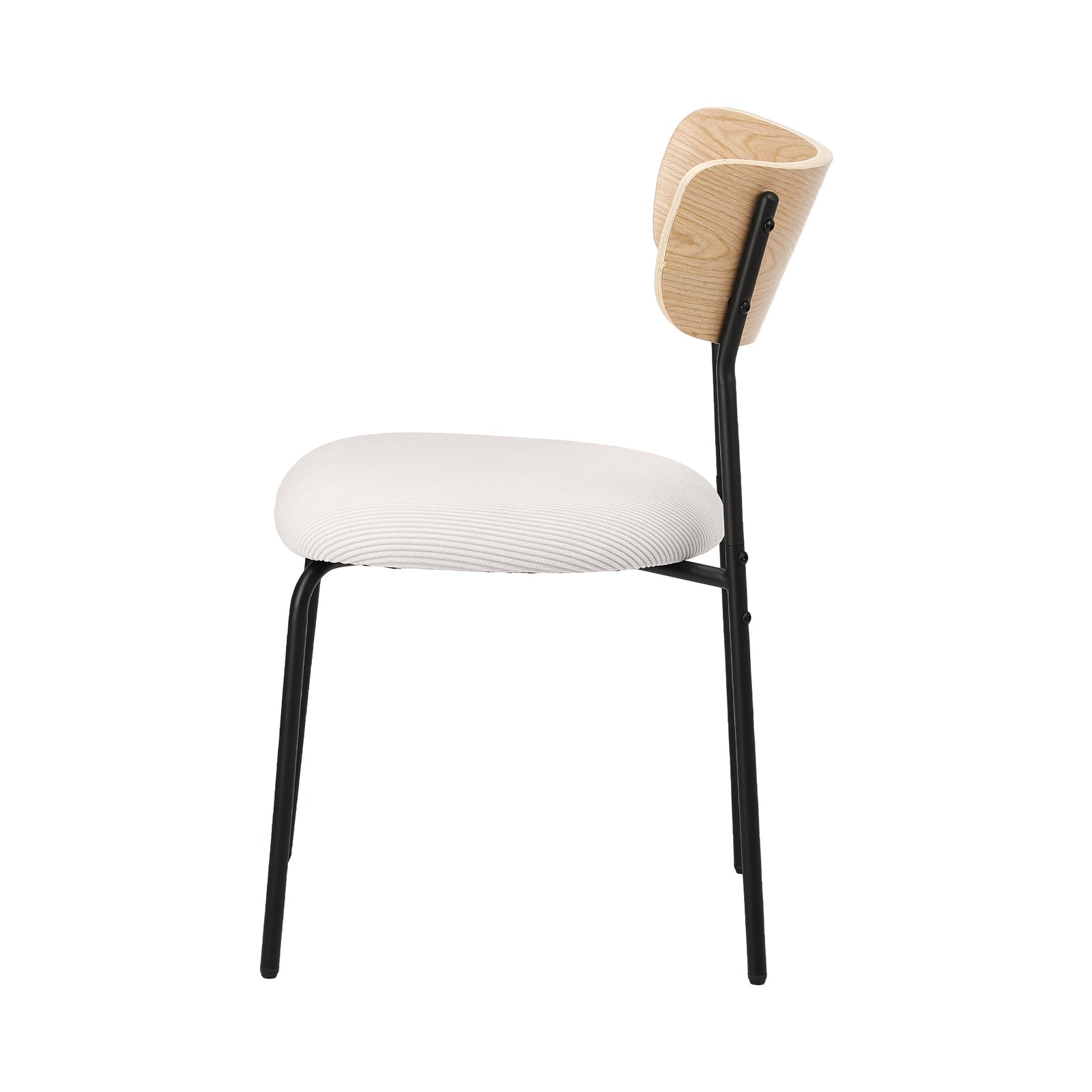 Oikiture 2PCS Dining Chairs Kitchen Chair Padded Lounge Seat Corduroy Beige - Sunyee