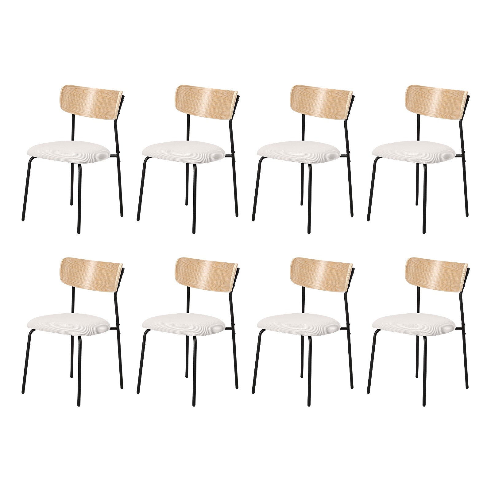 Oikiture Dining Chairs Kitchen Chair Padded Lounge Seat Corduroy Beige - Sunyee