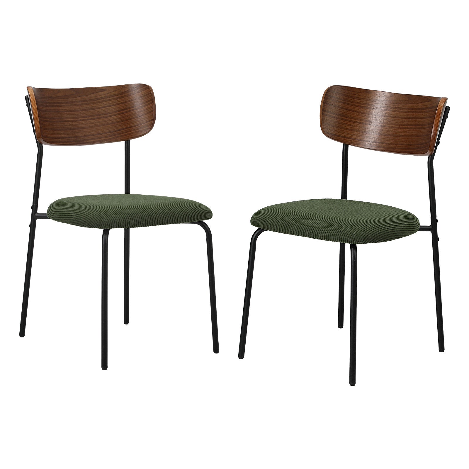 Oikiture 2PCS Dining Chairs Kitchen Chair Padded Lounge Seat Sherpa Green