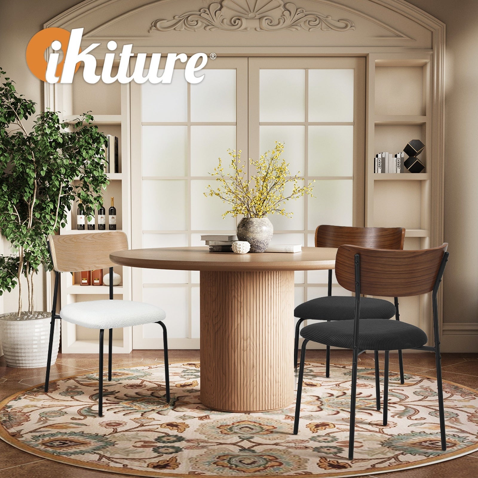 Oikiture 2PCS Dining Chairs Kitchen Chair Padded Lounge Seat - Sunyee