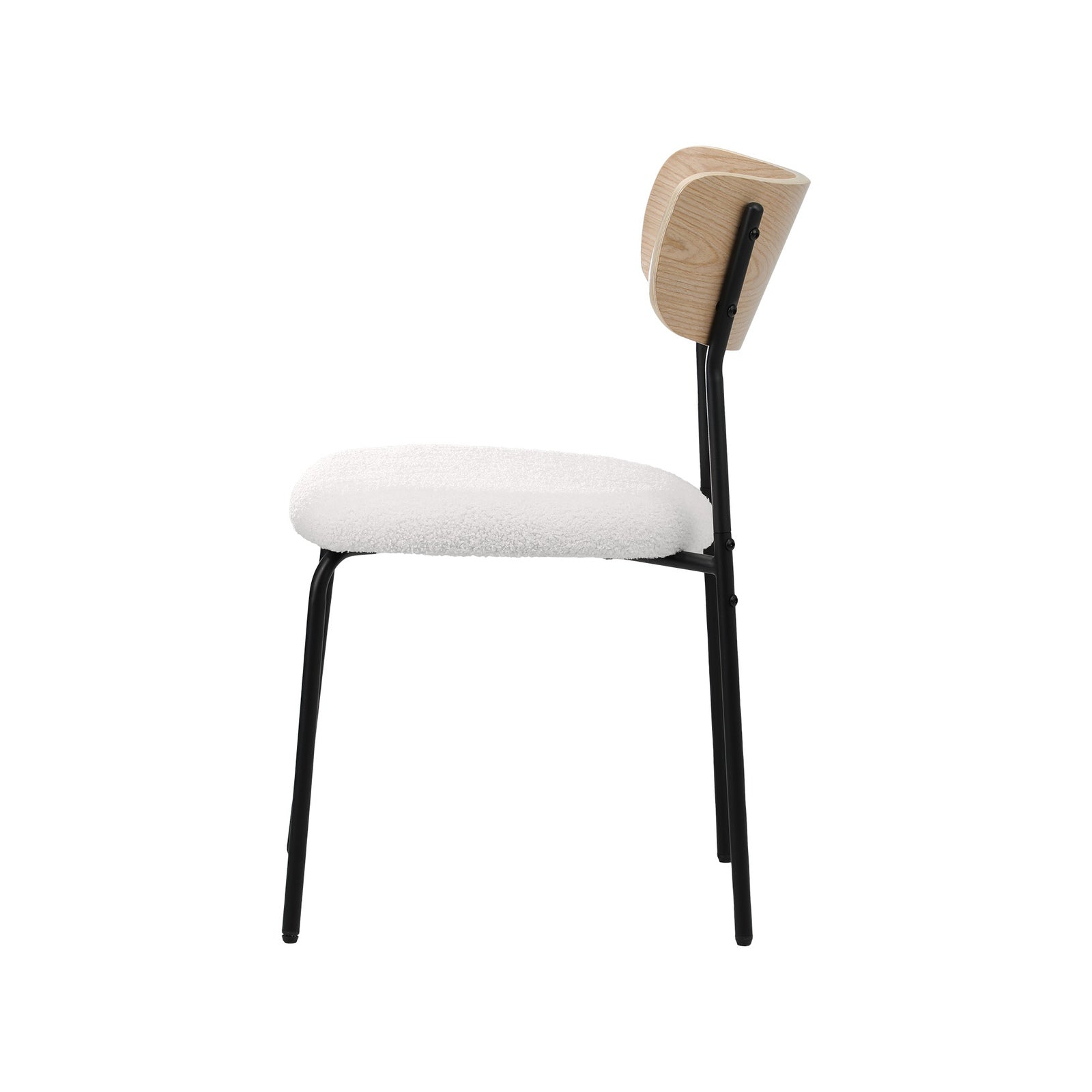 Oikiture 4PCS Dining Chairs Kitchen Chair Padded Lounge Seat Sherpa White - Sunyee