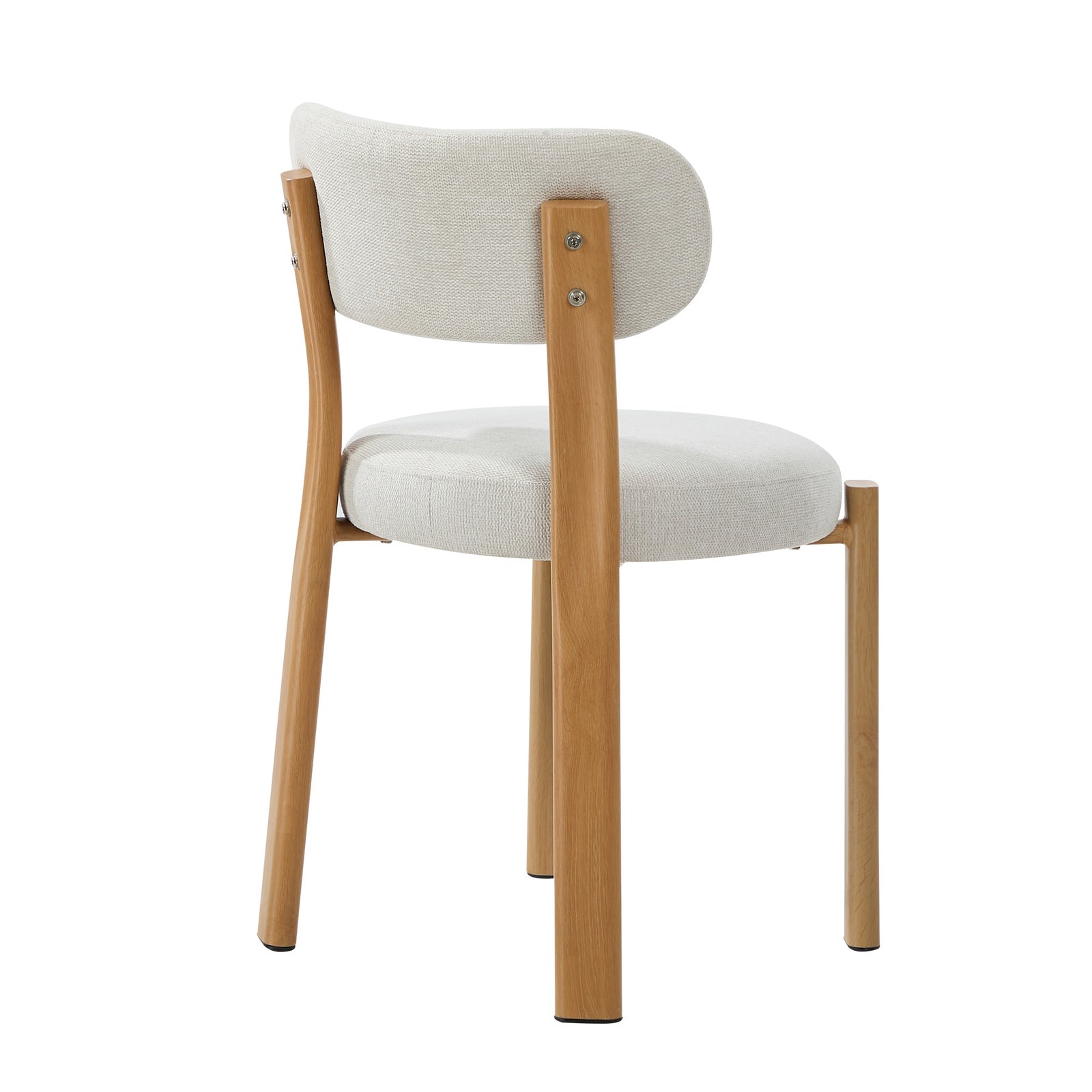 Oikiture 2x Dining Chair Upholstery Chairs Timber-Look Frame Natural&Beige