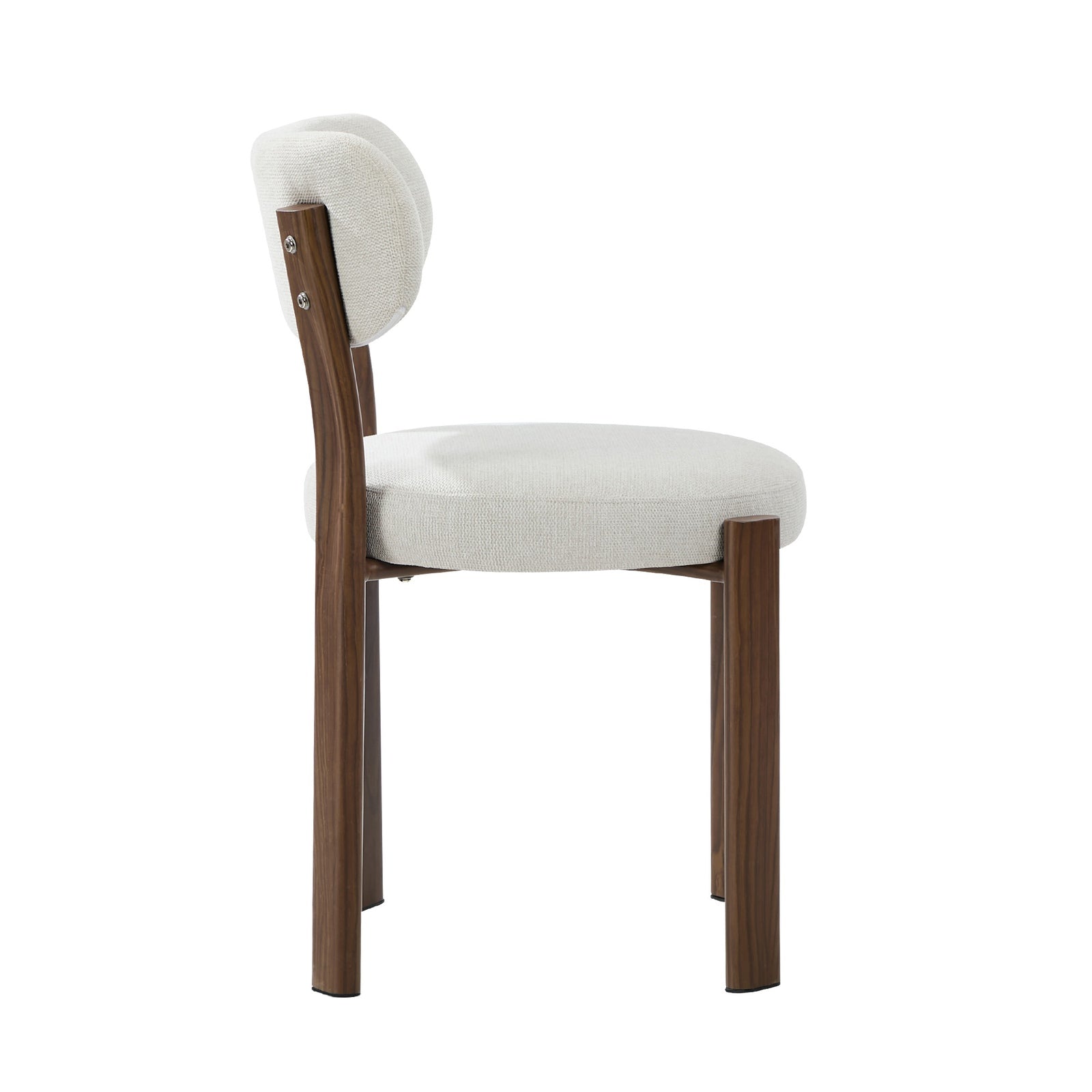 Oikiture 2x Dining Chair Upholstery Chairs Timber-Look Frame Walunt&Beige