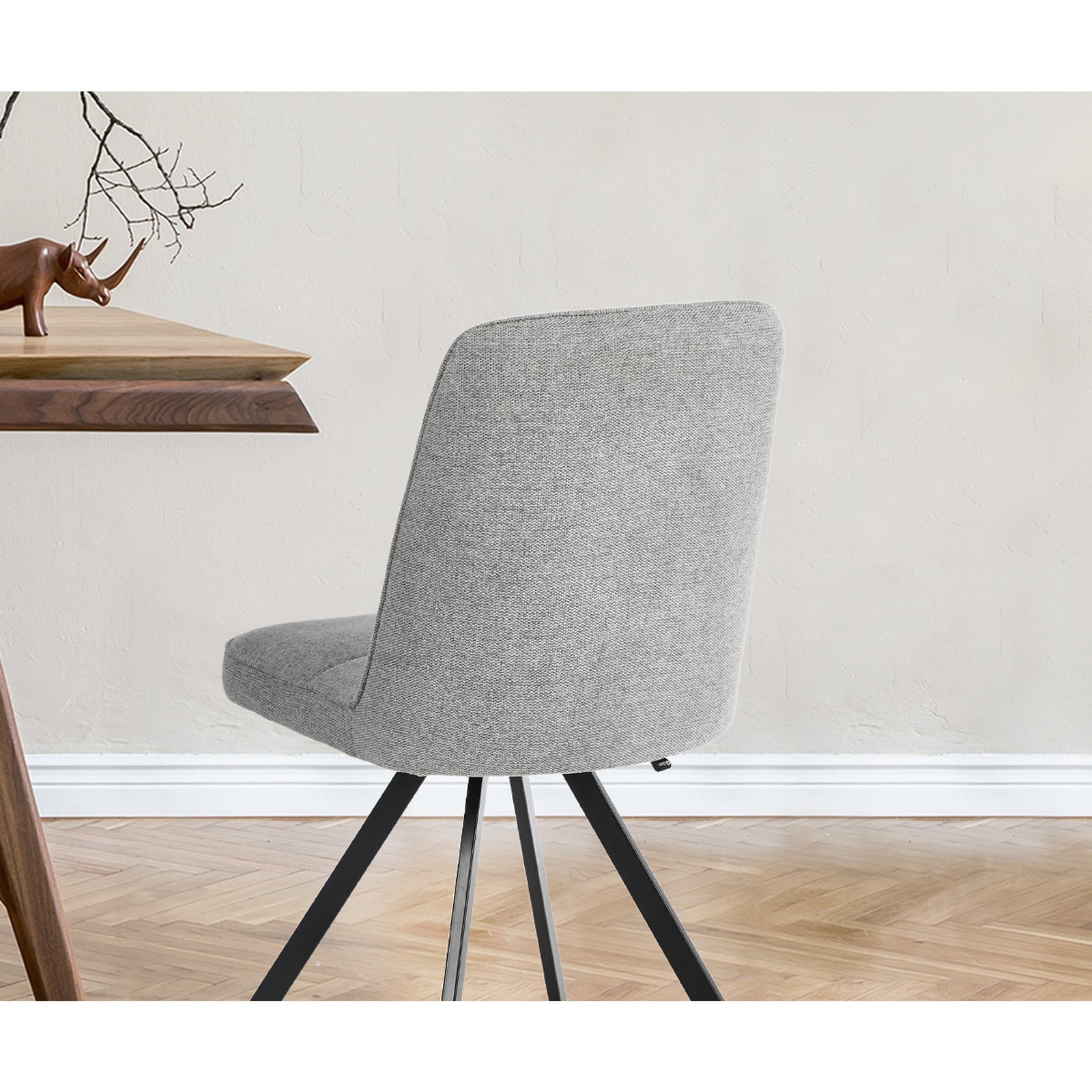 Oikiture 2x Dining Chair Kitchen Seat Linen Fabric Accent Chair Grey - Sunyee