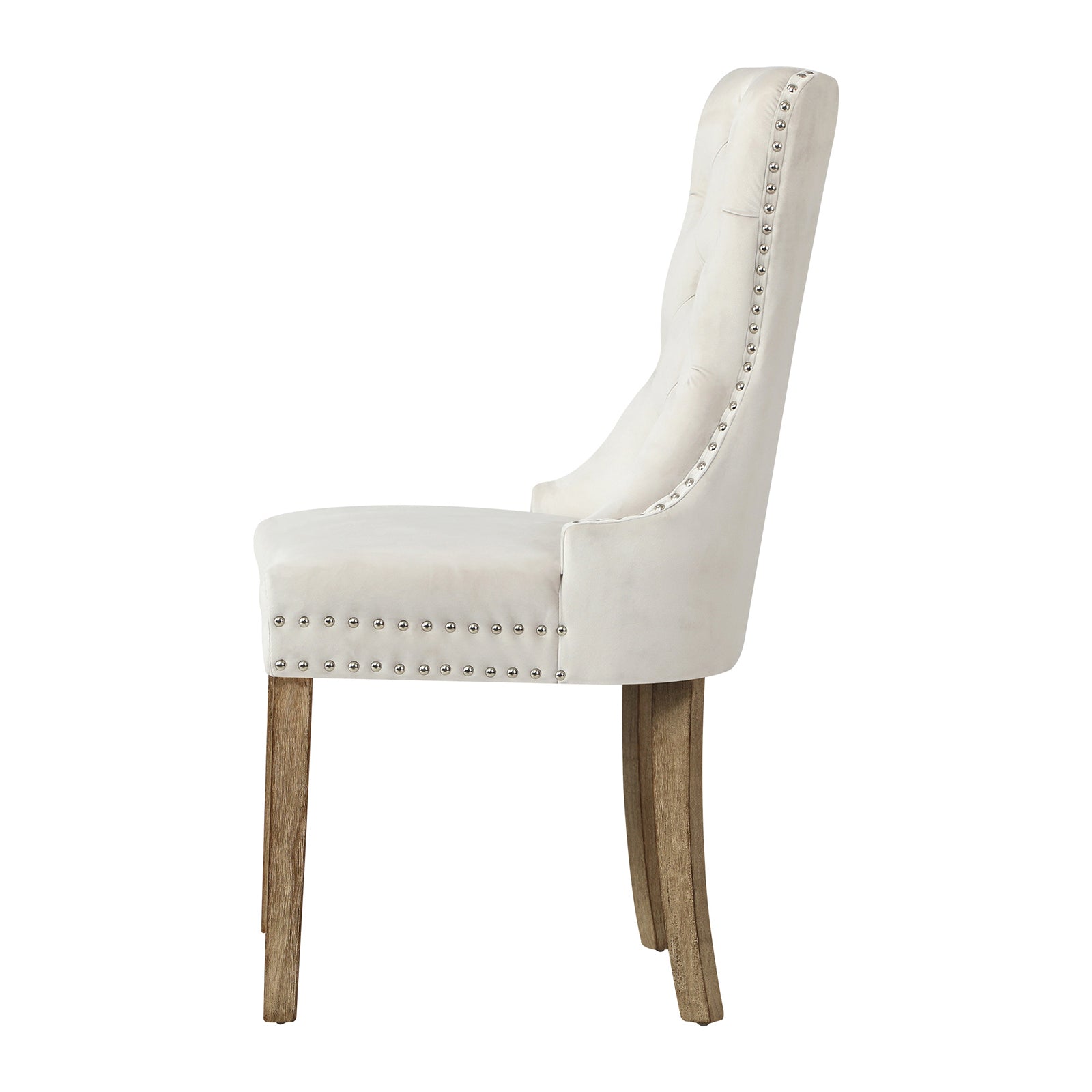Oikiture 2x Velvet Dining Chairs Upholstered French Provincial Tufted Kitchen - Sunyee