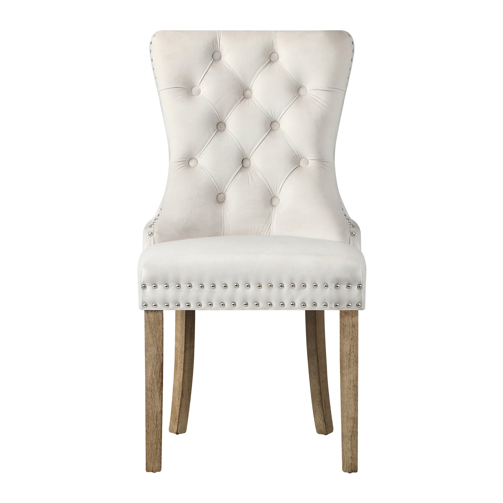 Oikiture 2x Velvet/PU Leather Dining Chairs Upholstered French Provincial Tufted - Sunyee