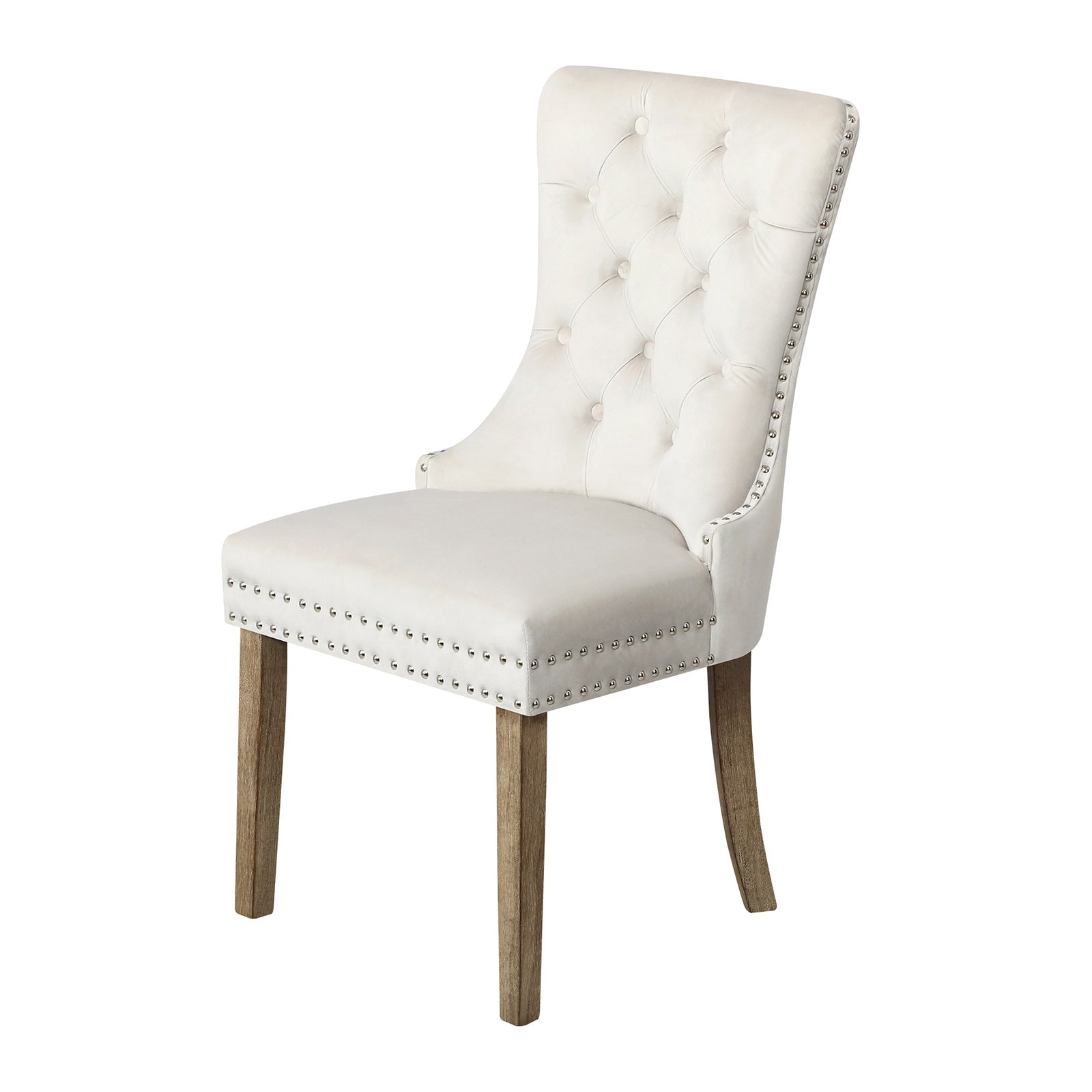 Oikiture 6x Dining Chairs Upholstered French Provincial Tufted PU Leather Beige - Sunyee