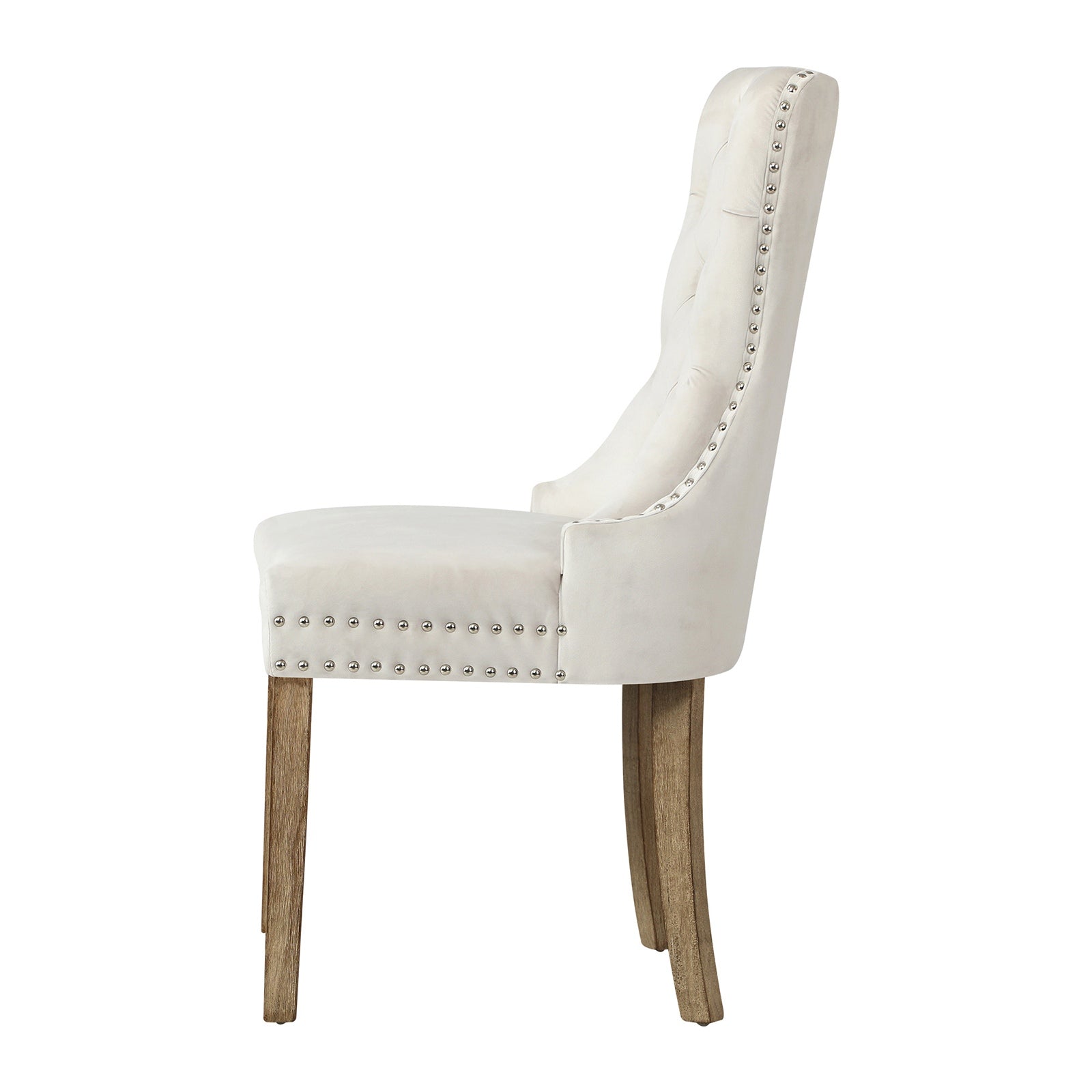 Oikiture 6x Dining Chairs Upholstered French Provincial Tufted PU Leather Beige - Sunyee