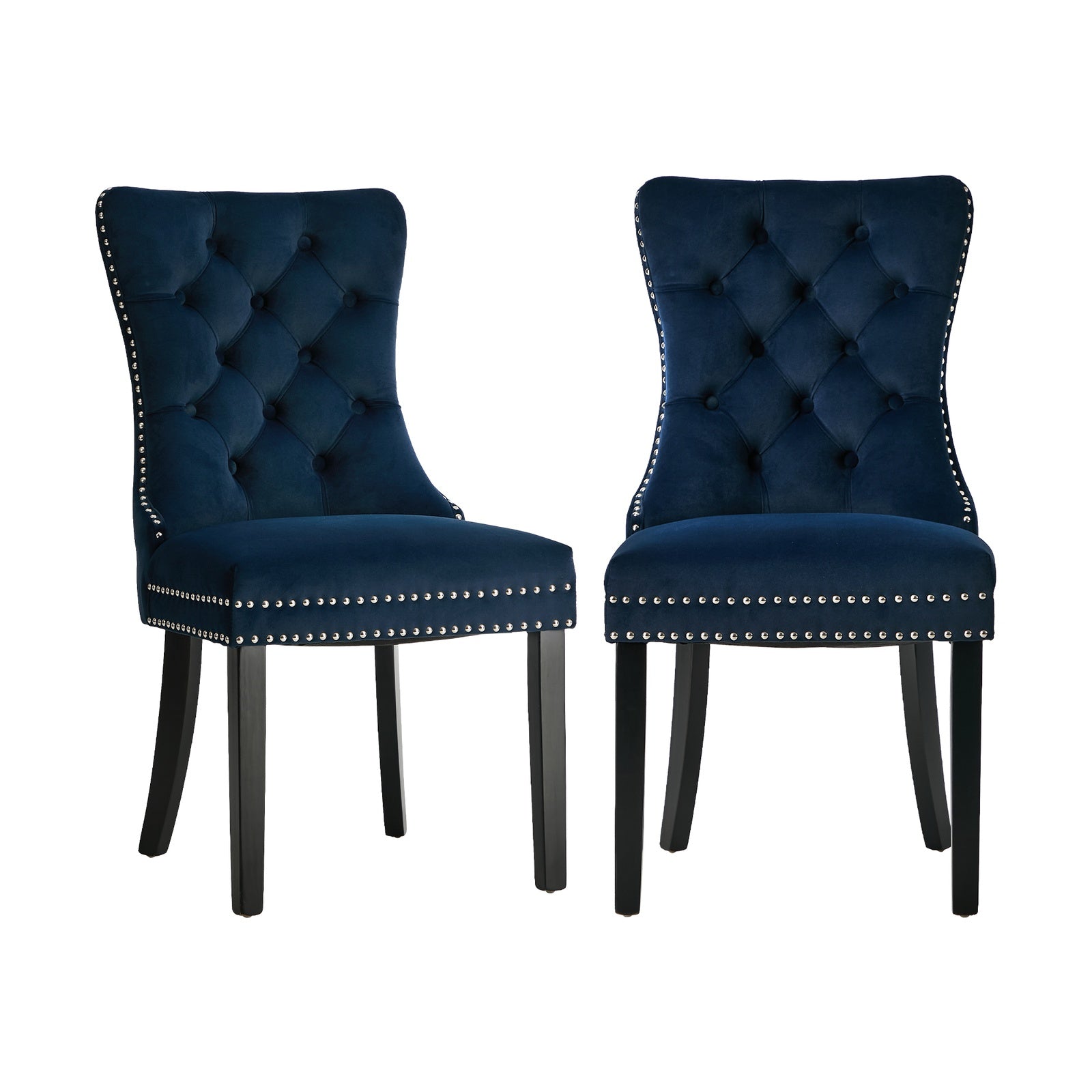 Oikiture 6x Velvet Dining Chairs Upholstered French Provincial Tufted Blue - Sunyee