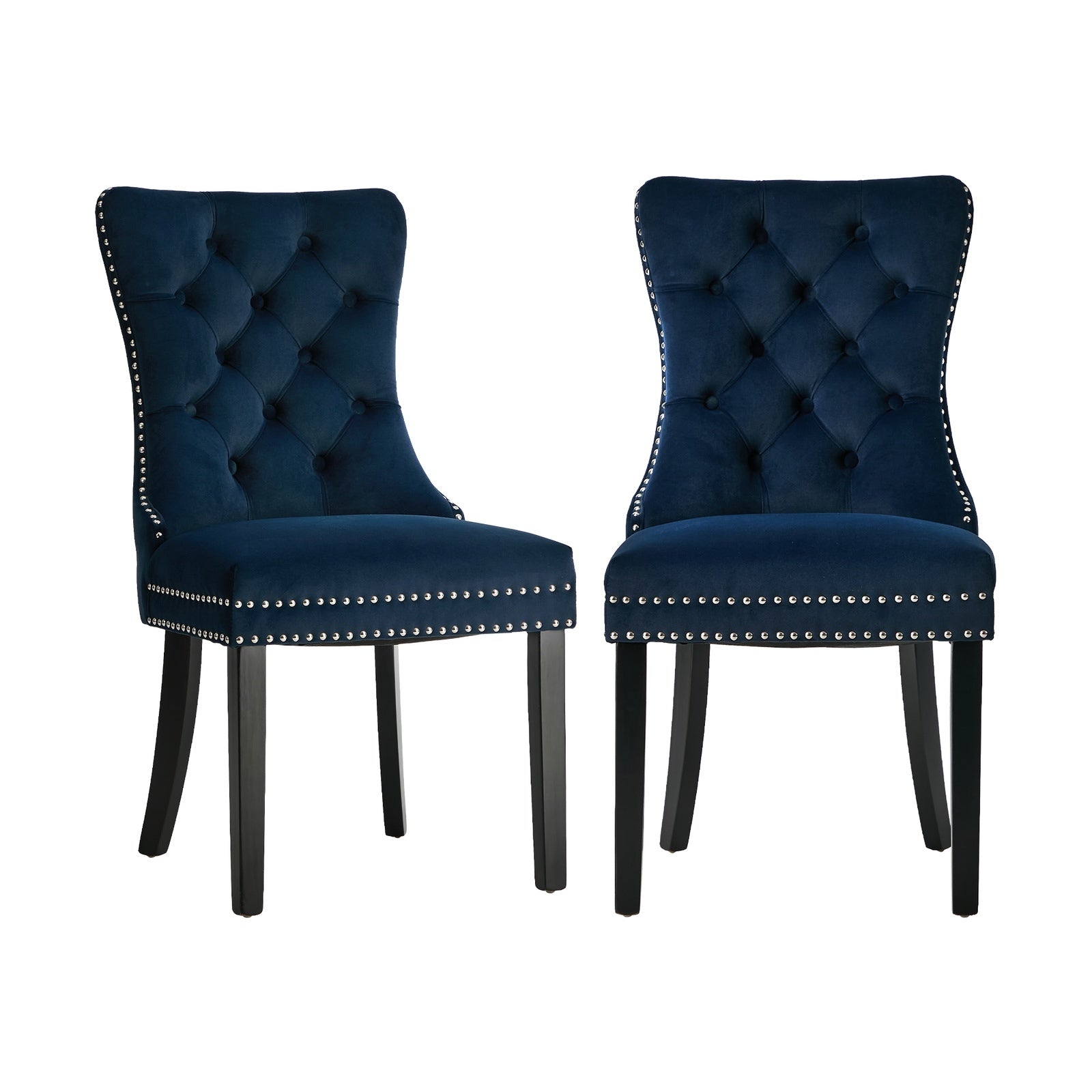 Oikiture 8x Velvet Dining Chairs Upholstered French Provincial Tufted Blue - Sunyee