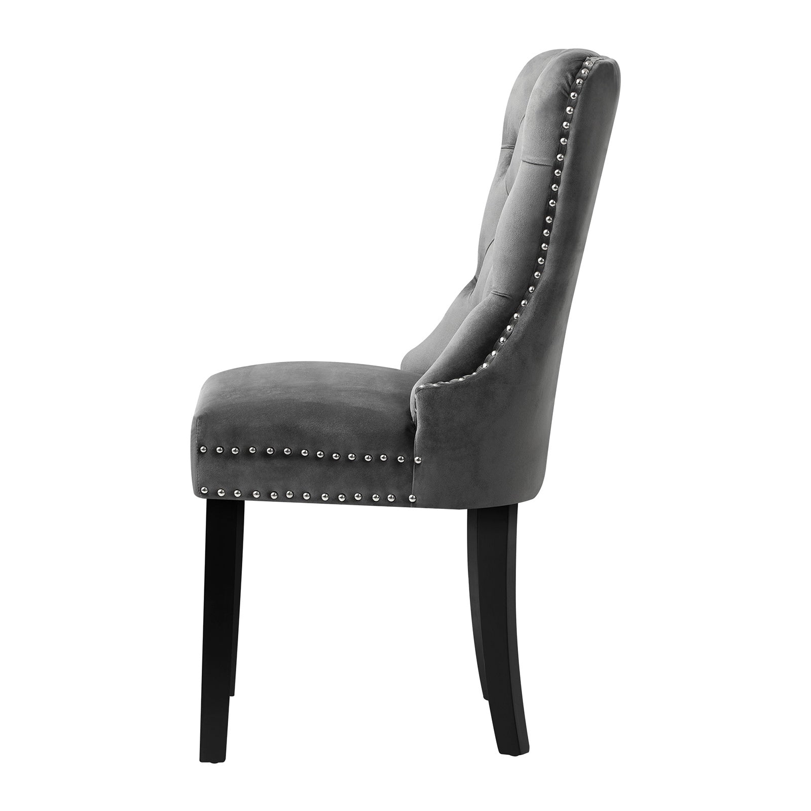 Oikiture 8x Velvet Dining Chairs Upholstered French Provincial Tufted Grey - Sunyee
