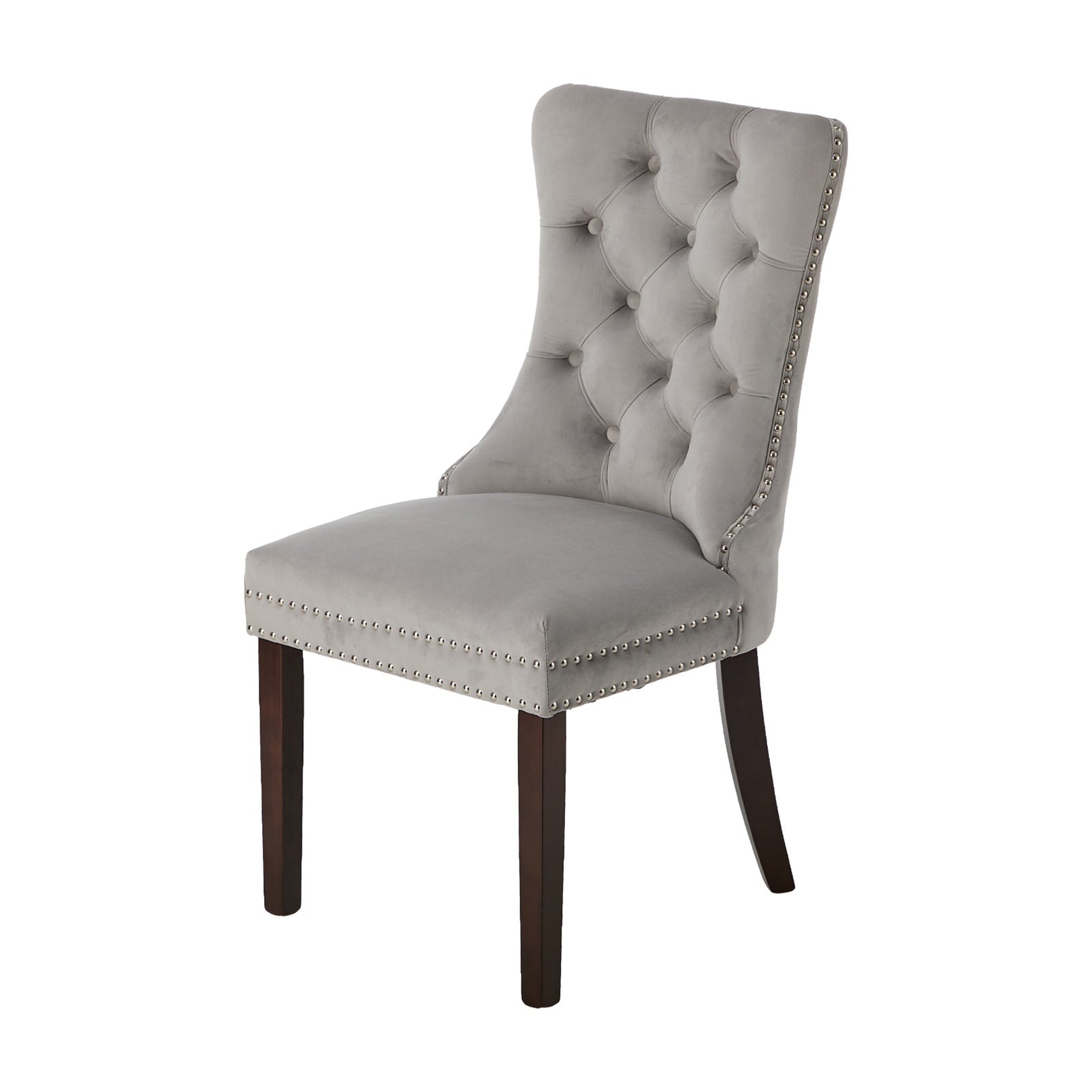 Oikiture 2x Velvet Dining Chairs Upholstered French Provincial Tufted Light Grey - Sunyee