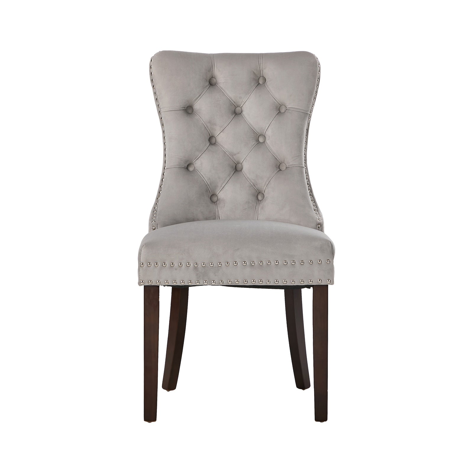 Oikiture 4x Velvet Dining Chairs Upholstered French Provincial Tufted Light Grey - Sunyee