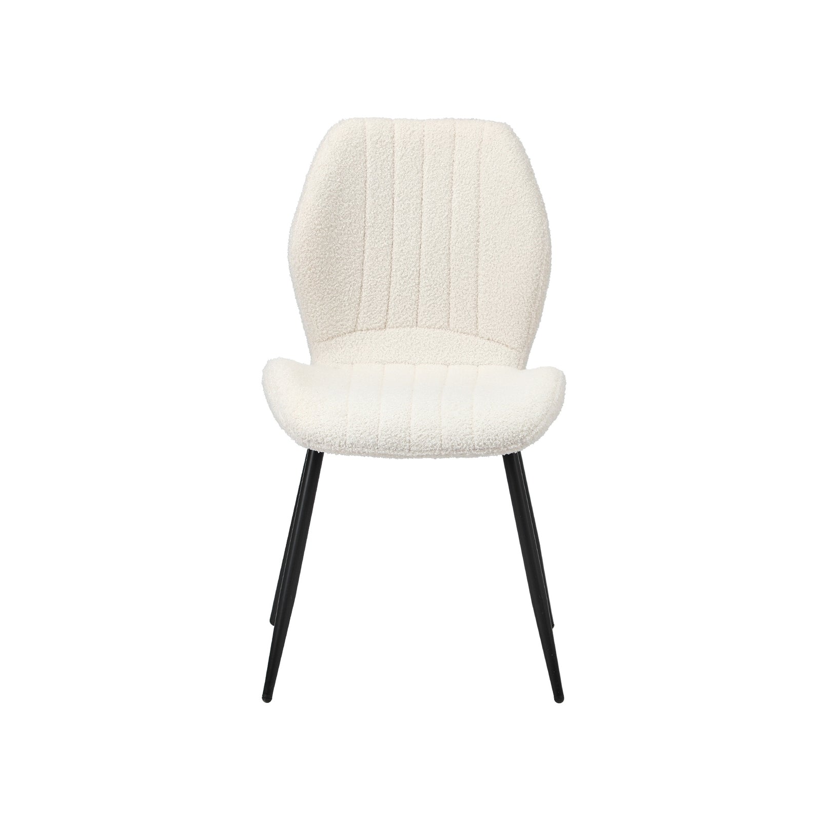 Oikiture Dining Chairs Kitchen Lounge Padded Seat Armless Boucle White - Sunyee