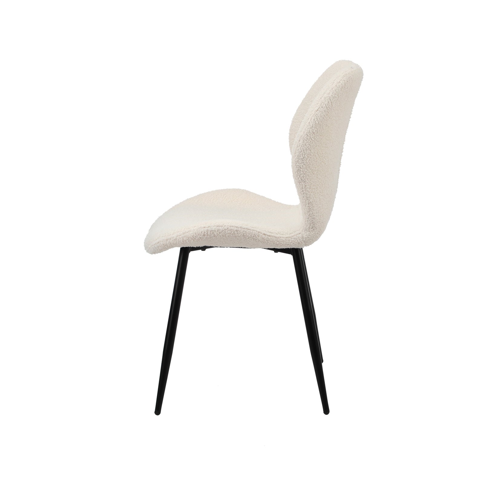 Oikiture Dining Chairs Kitchen Lounge Padded Seat Armless Boucle White - Sunyee