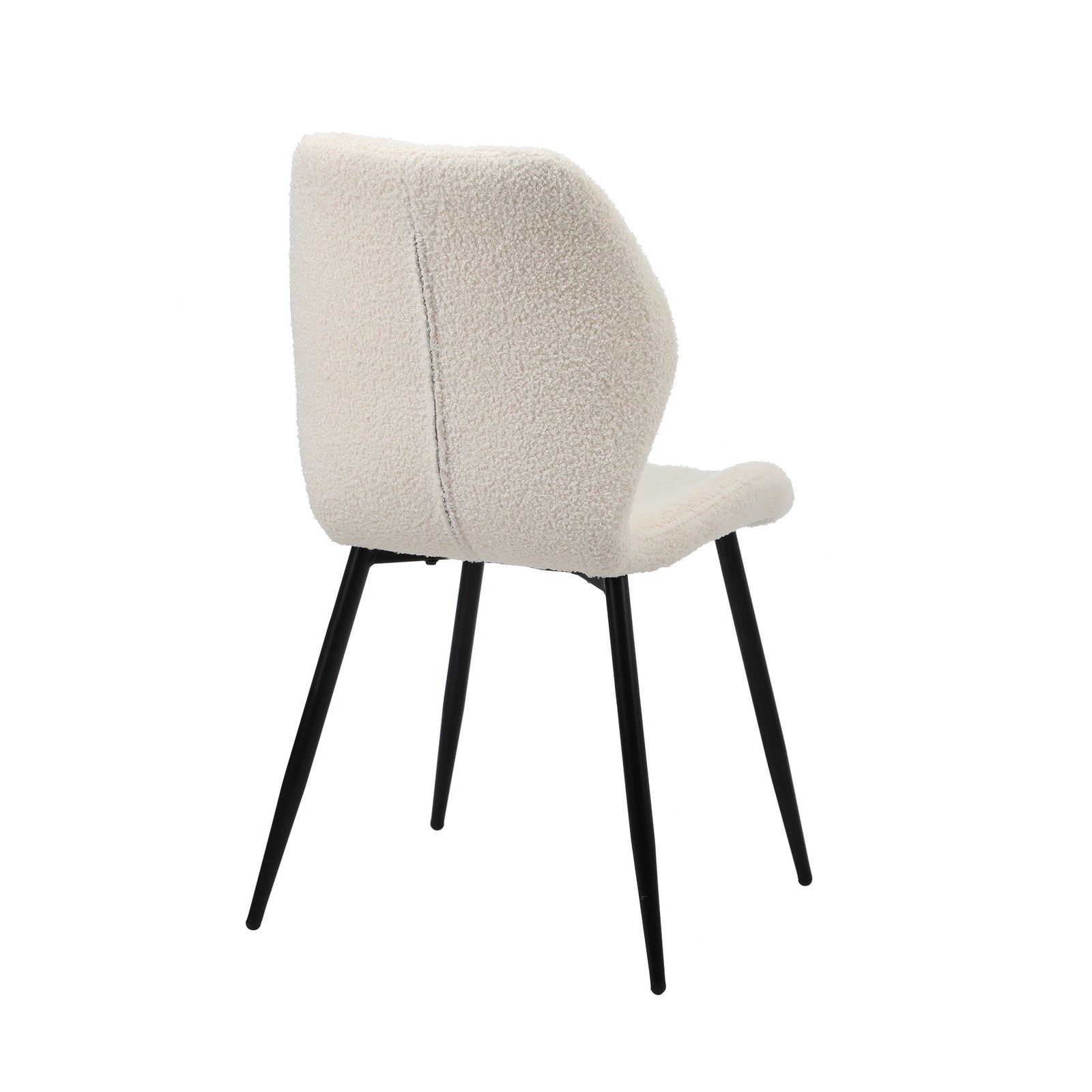 Oikiture Dining Chairs Kitchen Lounge Padded Seat Armless Boucle White - Sunyee