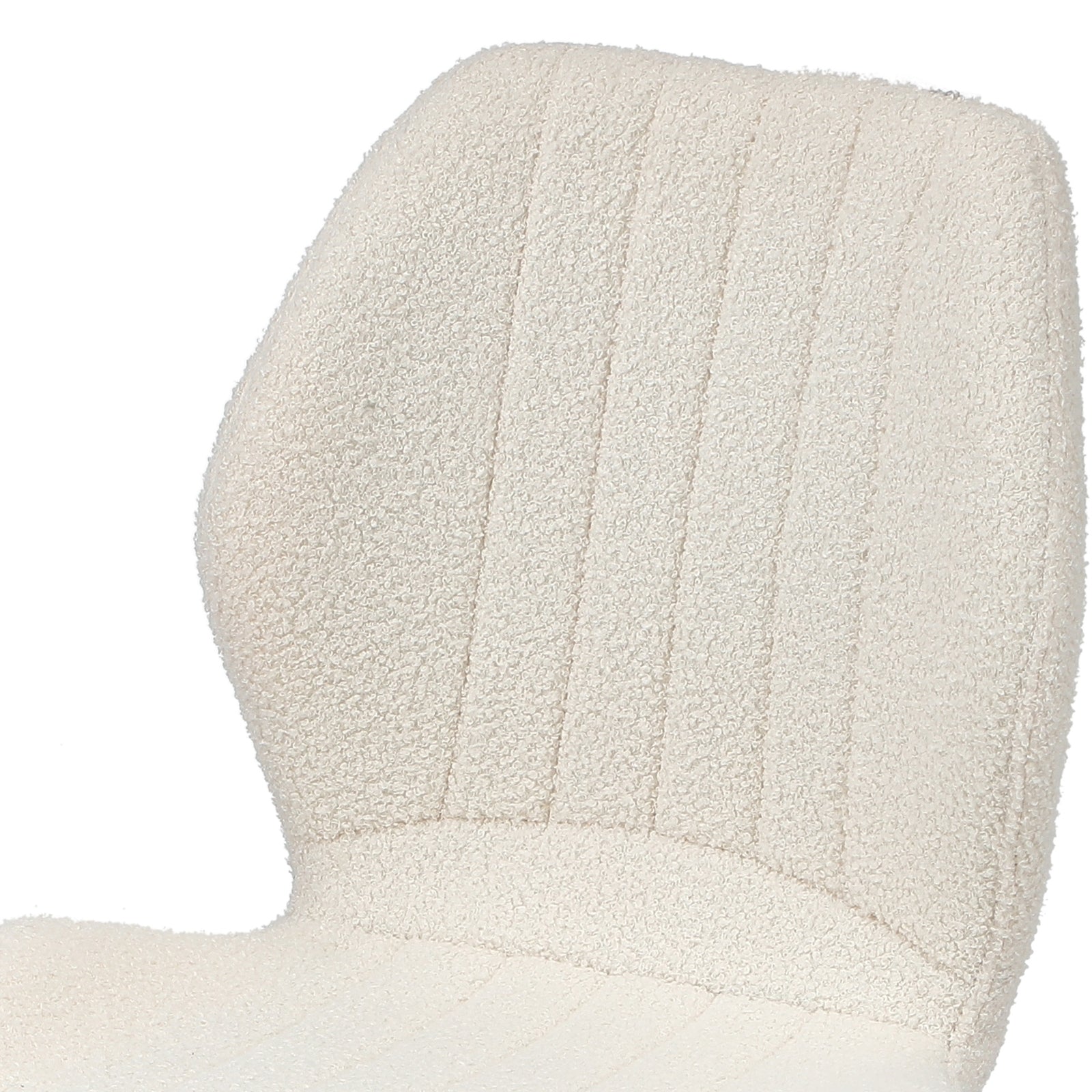 Oikiture Dining Chairs Kitchen Lounge Padded Seat Armless Boucle White - Sunyee