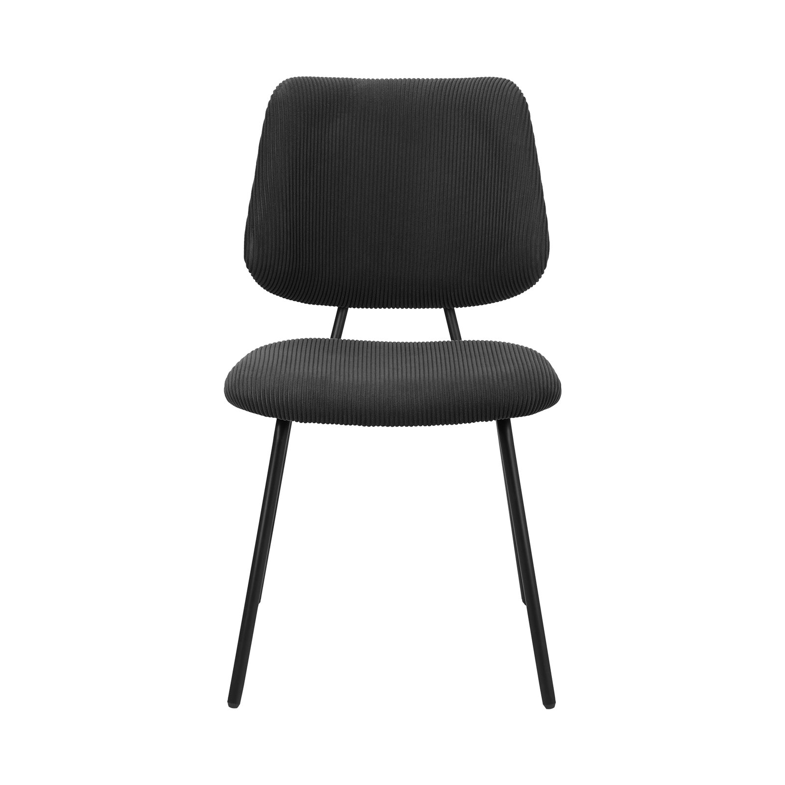 Oikiture 2x Dining Chair Vintage Retro Polyester Kitchen Padded Lounge Dark Grey - Sunyee