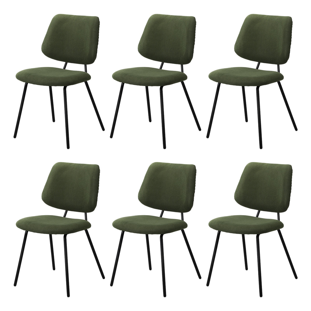 Oikiture Dining Chair Vintage Retro Polyester Kitchen Padded Lounge Green - Sunyee