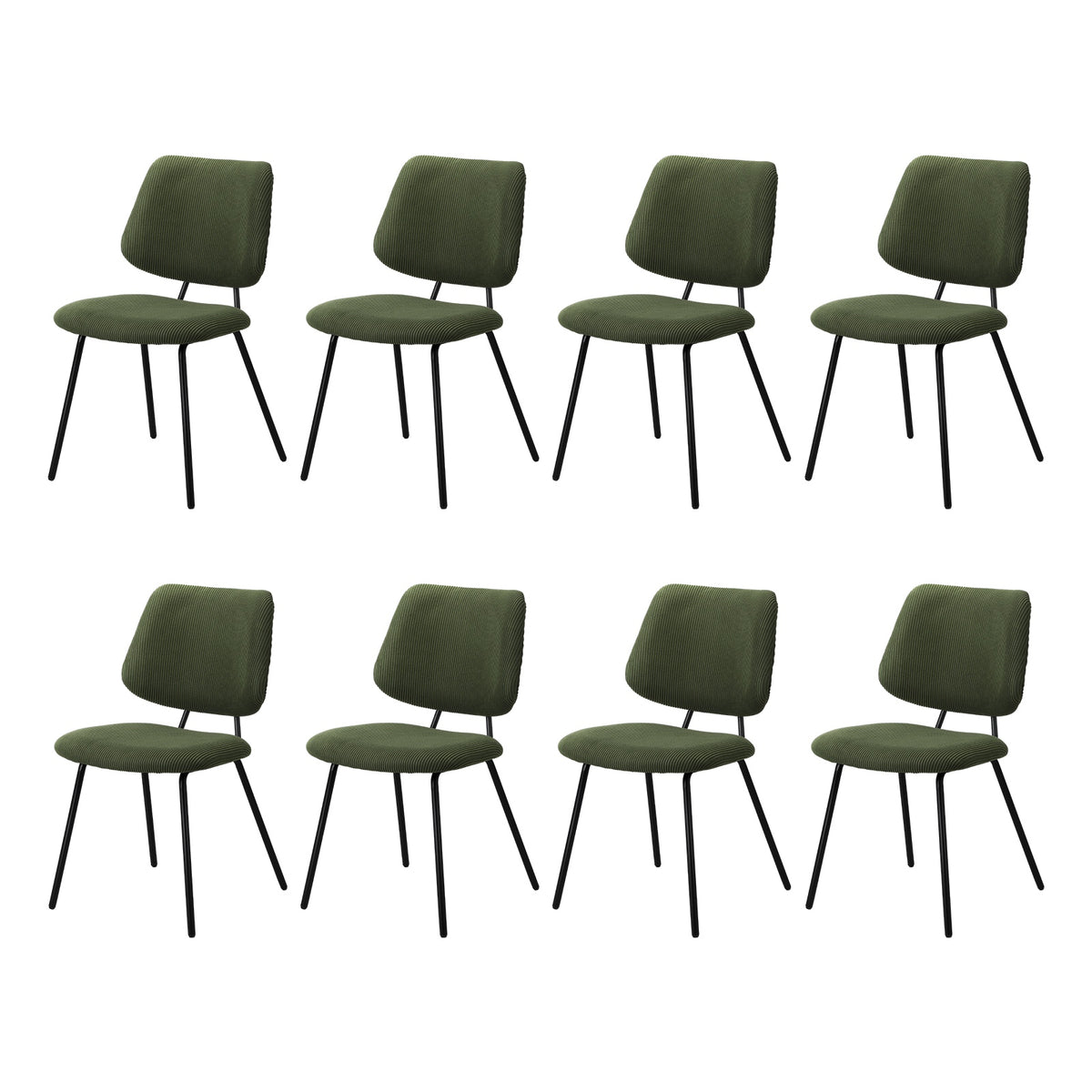 Oikiture Dining Chair Vintage Retro Polyester Kitchen Padded Lounge Green - Sunyee
