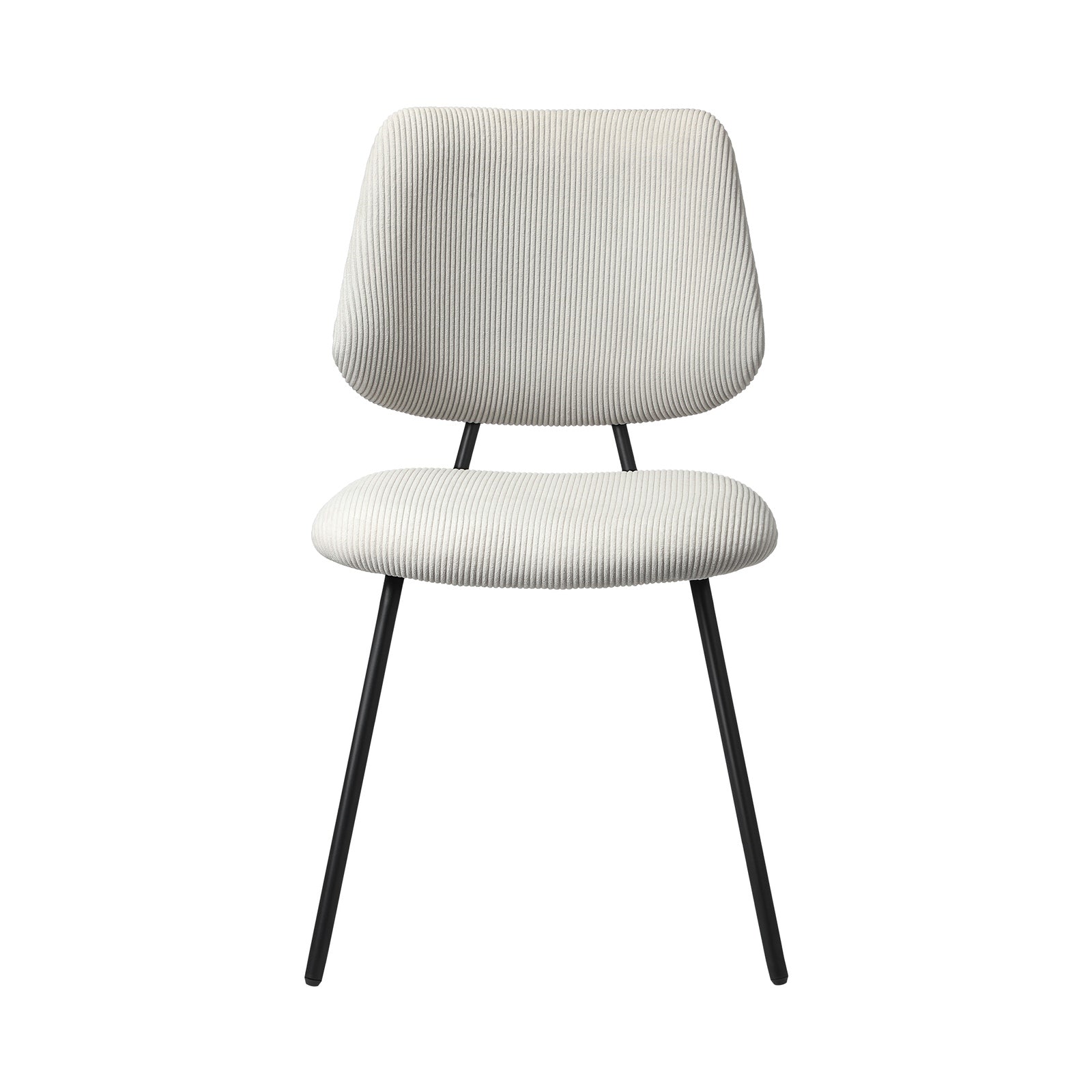 Oikiture 2x Dining Chair Vintage Retro Polyester Kitchen Padded Lounge White - Sunyee