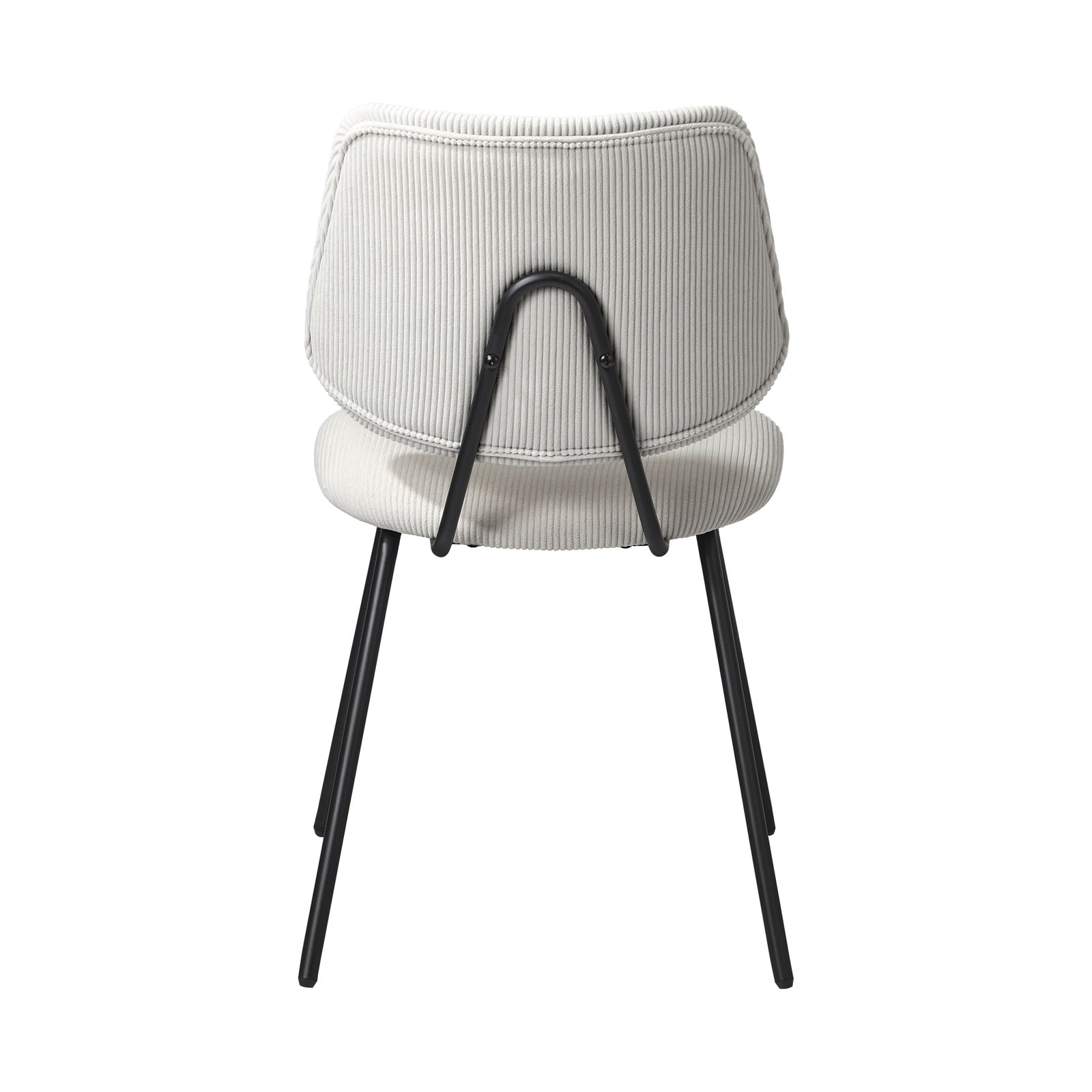 Oikiture 2x Dining Chair Vintage Retro Polyester Kitchen Padded Lounge White - Sunyee