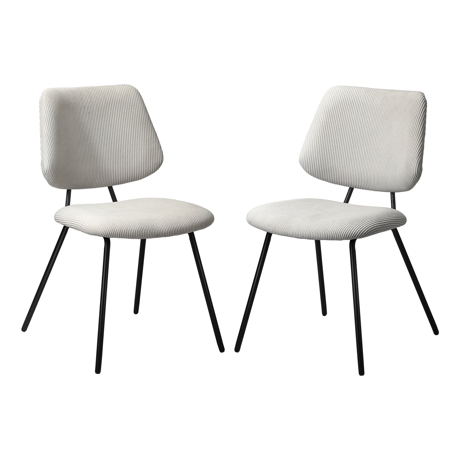Oikiture 2x Dining Chair Vintage Retro Polyester Kitchen Padded Lounge White - Sunyee