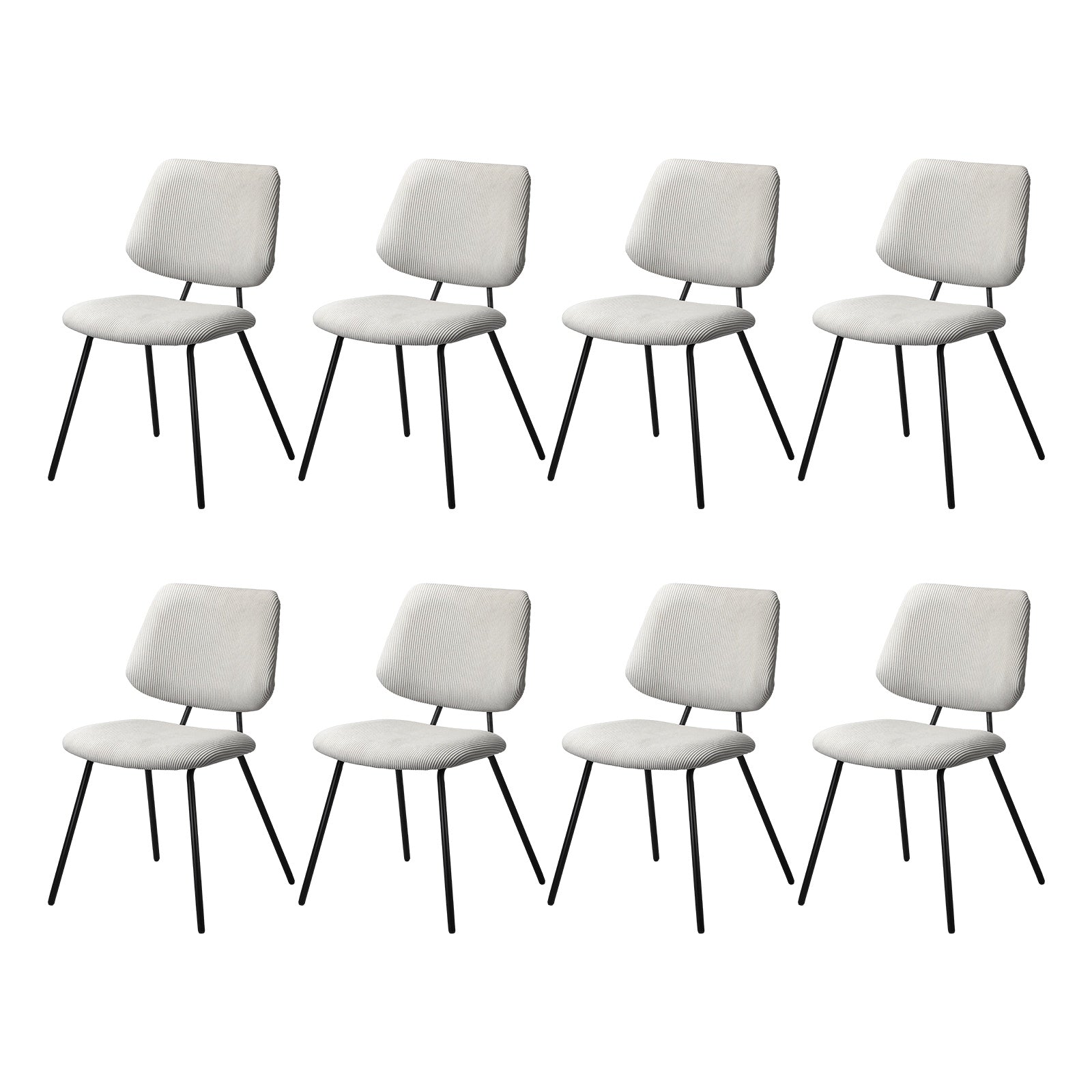 Oikiture Dining Chair Vintage Retro Polyester Kitchen Padded Lounge White - Sunyee