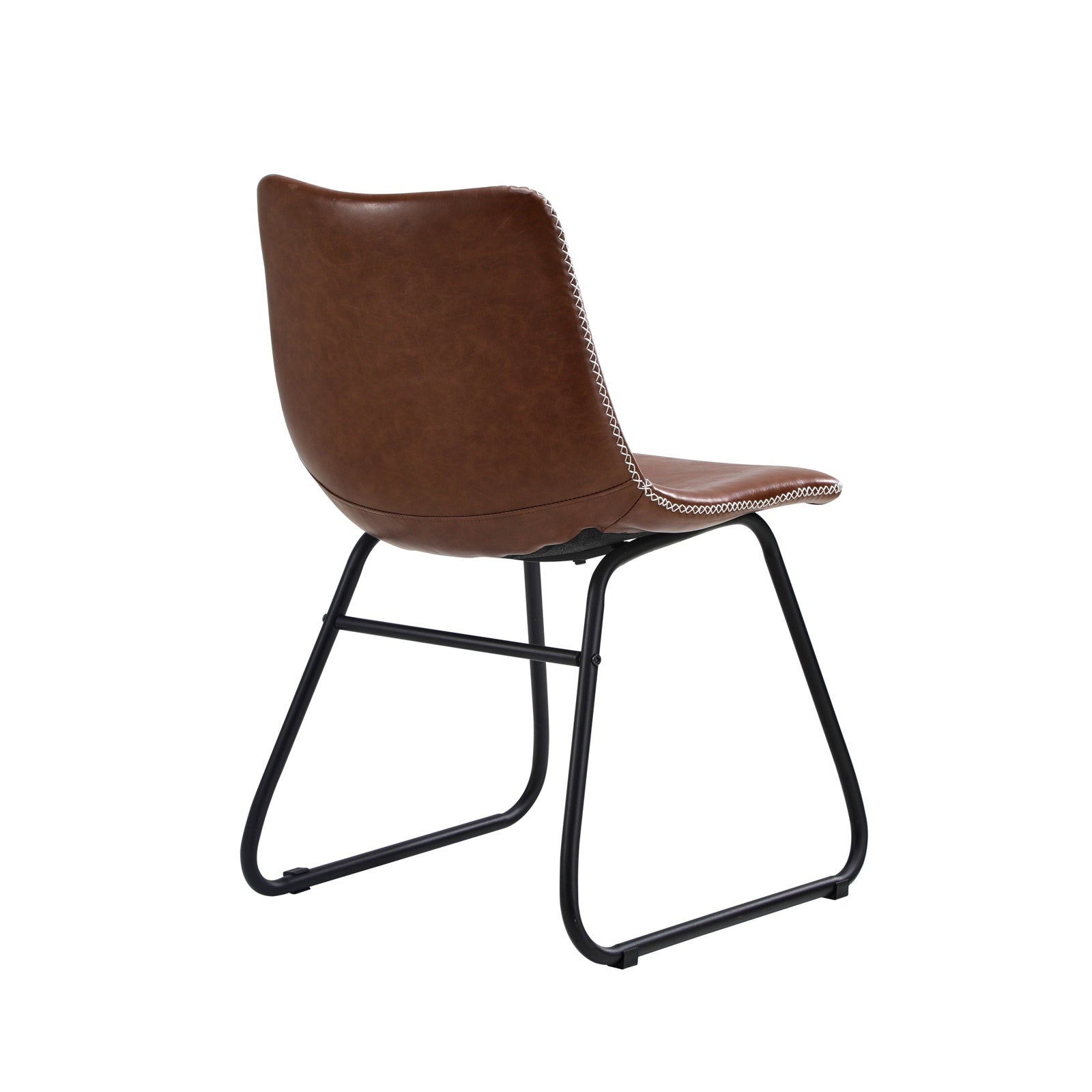 Oikiture 6x Dining Chairs Kitchen Table Chair Lounge Retro Padded Seat PU Brown - Sunyee