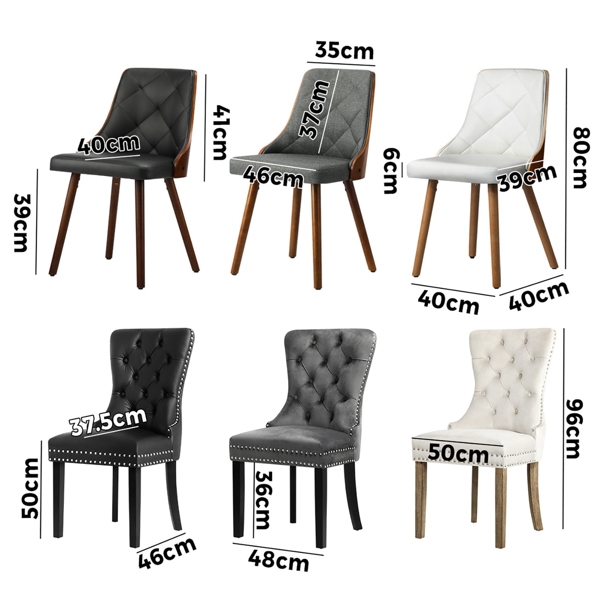 Oikiture 2x Dining Chairs Upholstered French Provincial Tufted Kitchen Cafe - Sunyee