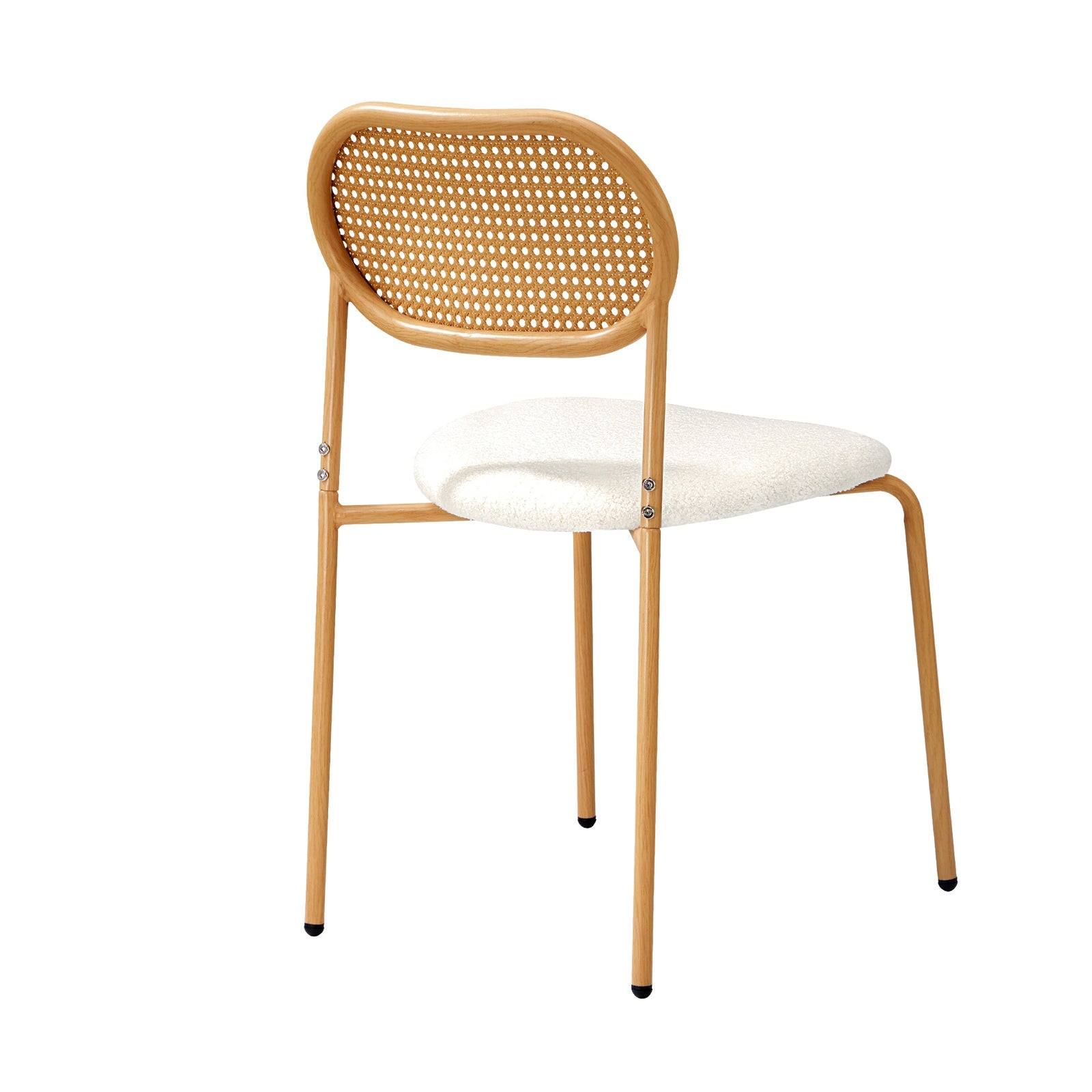 Oikiture 2PCS Dining Chair Accent Chairs Rattan Furniture Sherpa White - Sunyee