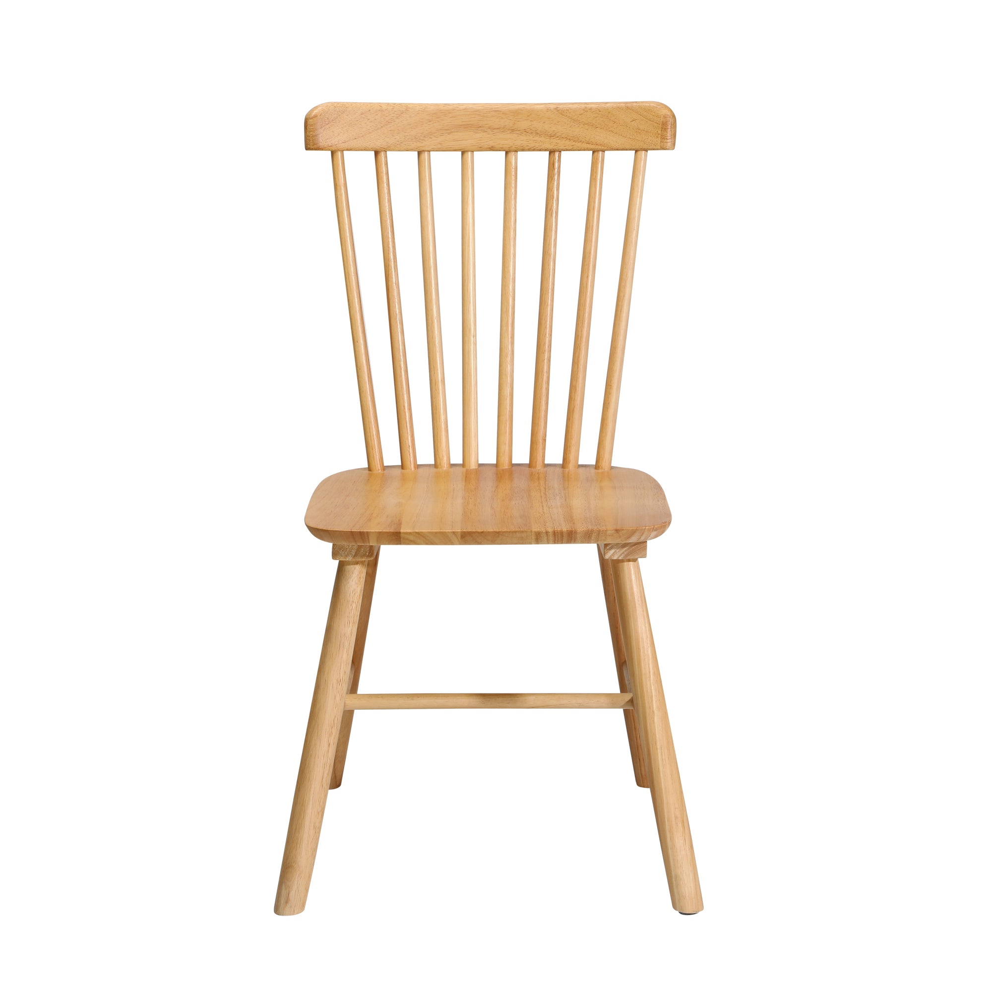 Oikiture 2x Dining Chairs Minimalist Vertical Back Chair Wooden Home Rubber Wood - Sunyee