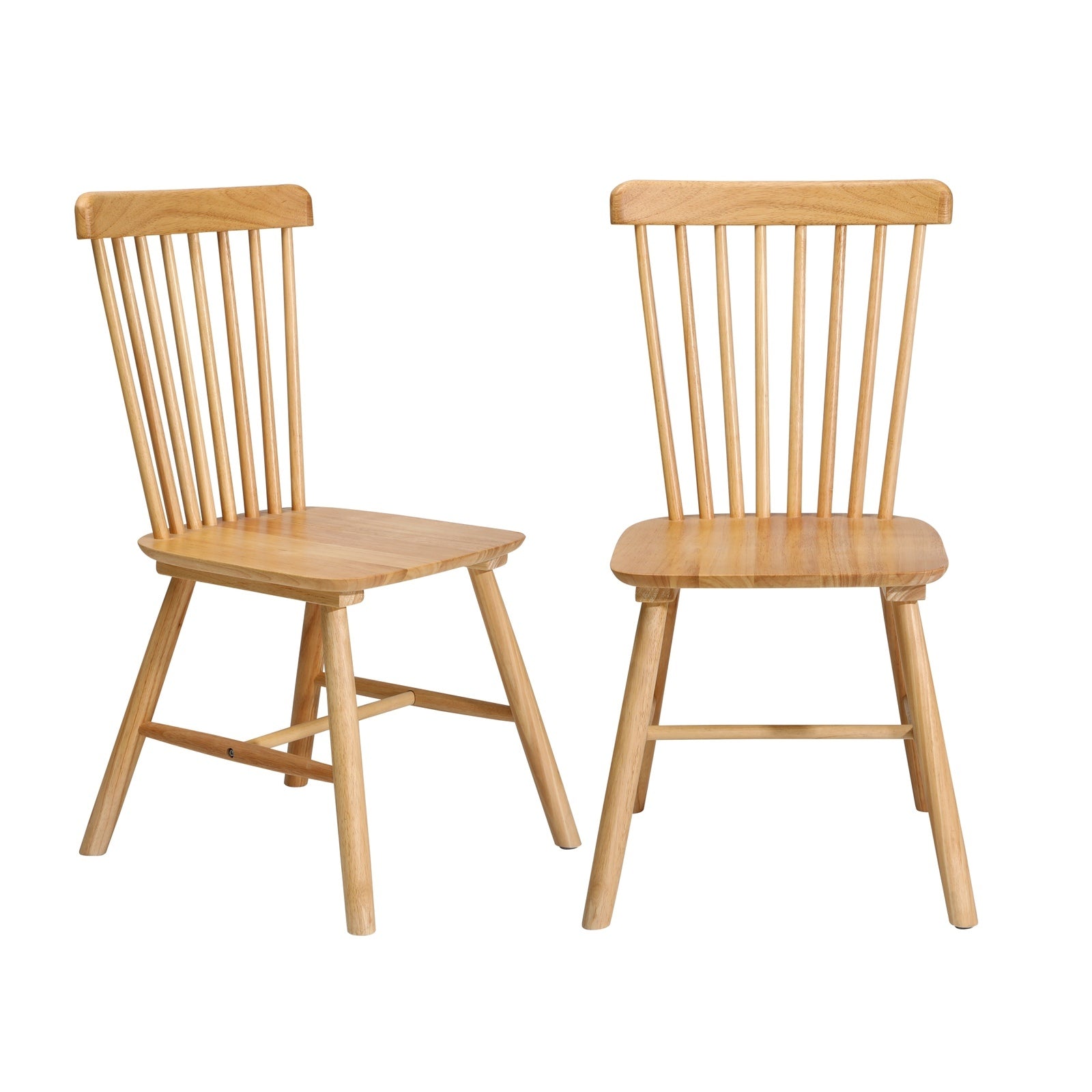 Oikiture 8x Dining Chairs Minimalist Vertical Back Chair Wooden Home Rubber Wood - Sunyee