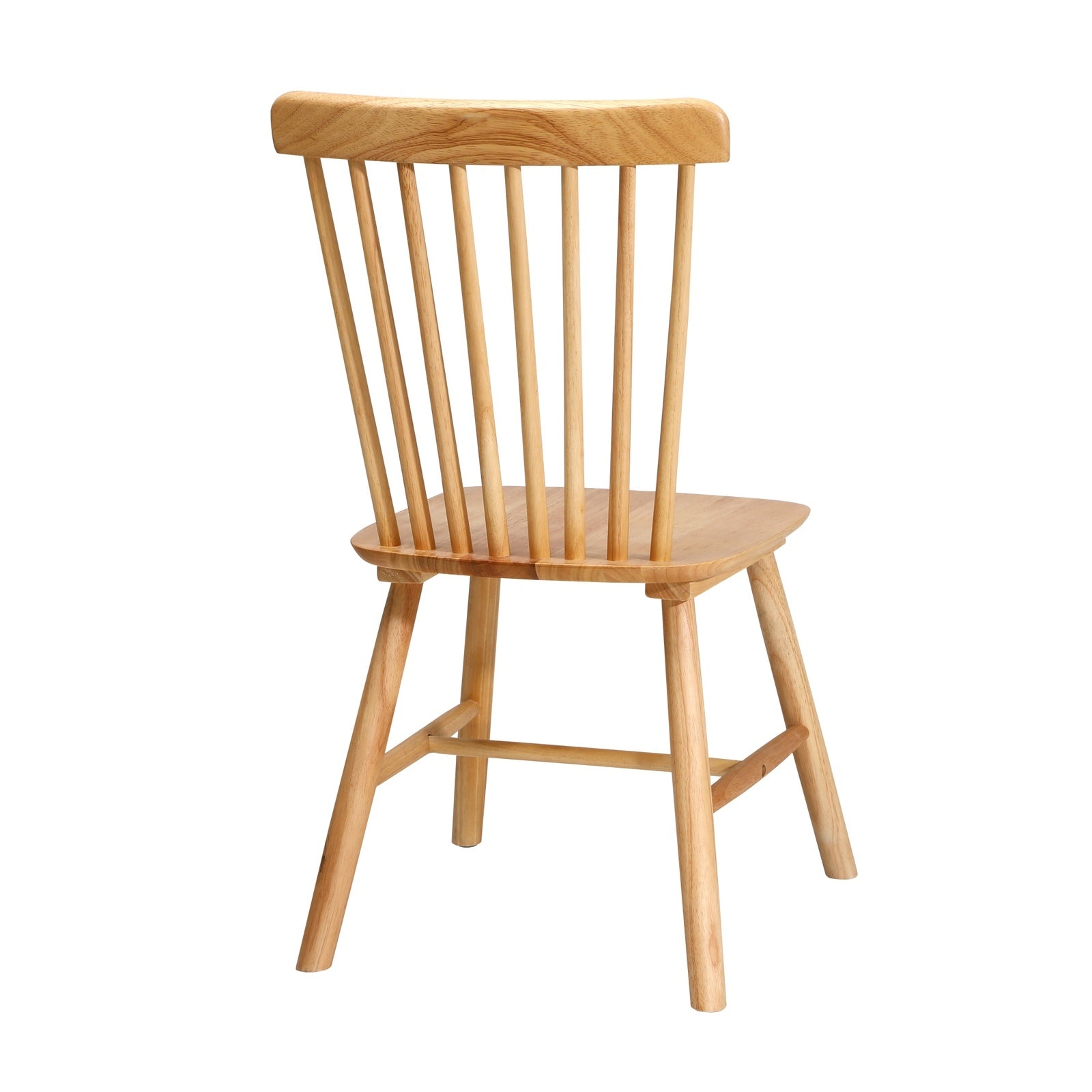 Oikiture 8x Dining Chairs Minimalist Vertical Back Chair Wooden Home Rubber Wood - Sunyee
