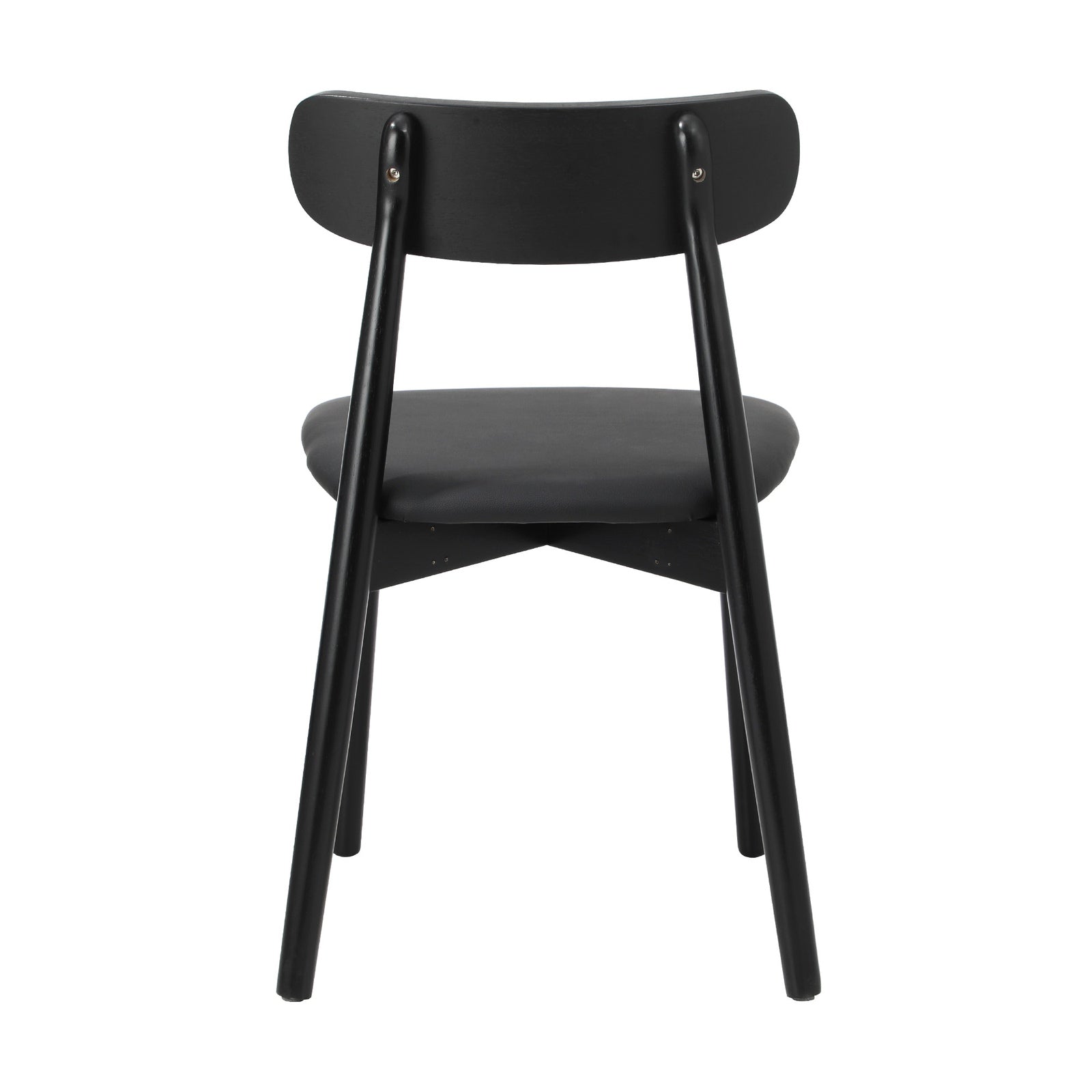 Oikiture 2x Dining Chairs Kitchen Chair PU Leather Solid Wood Cafe Lounge Black - Sunyee