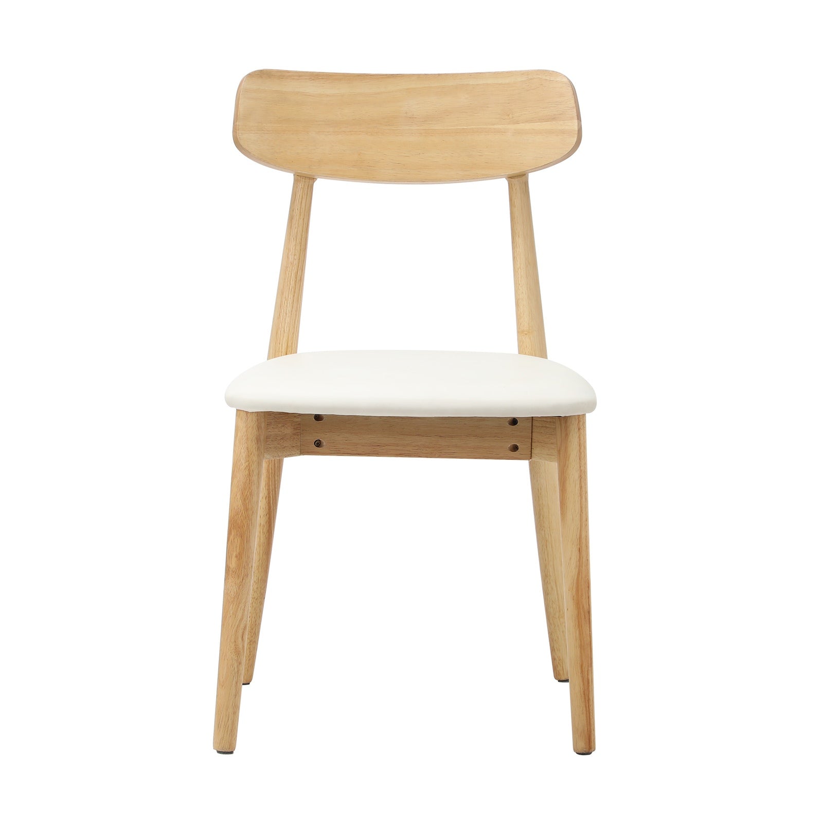 Oikiture 2x Dining Chairs Kitchen Chair PU Leather Solid Wood Cafe Lounge Beige - Sunyee