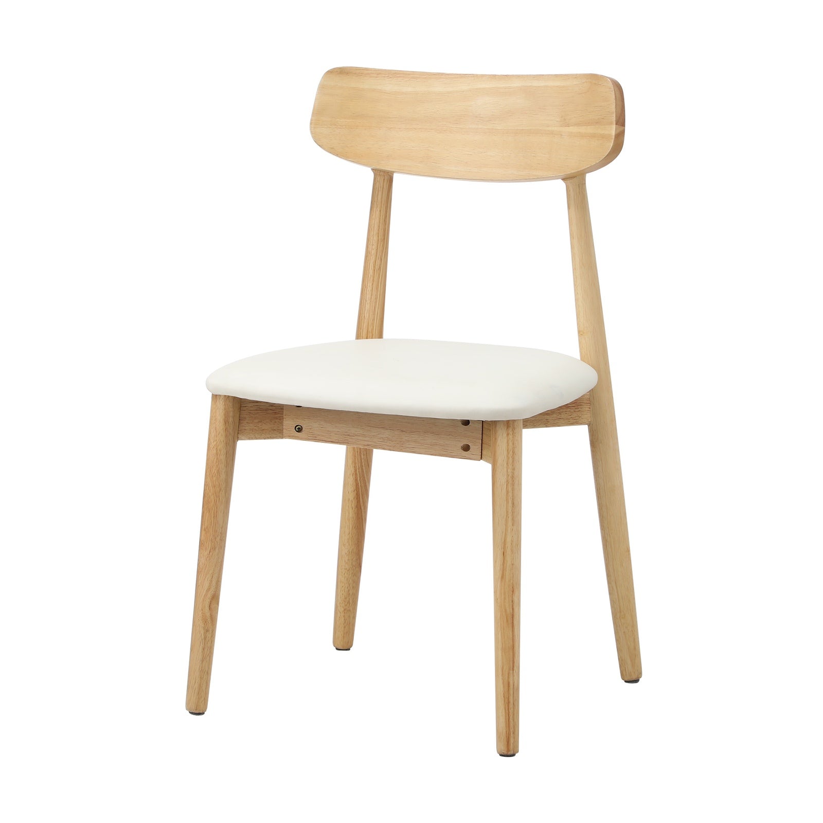 Oikiture 2x Dining Chairs Kitchen Chair PU Leather Solid Wood Cafe Lounge Beige - Sunyee