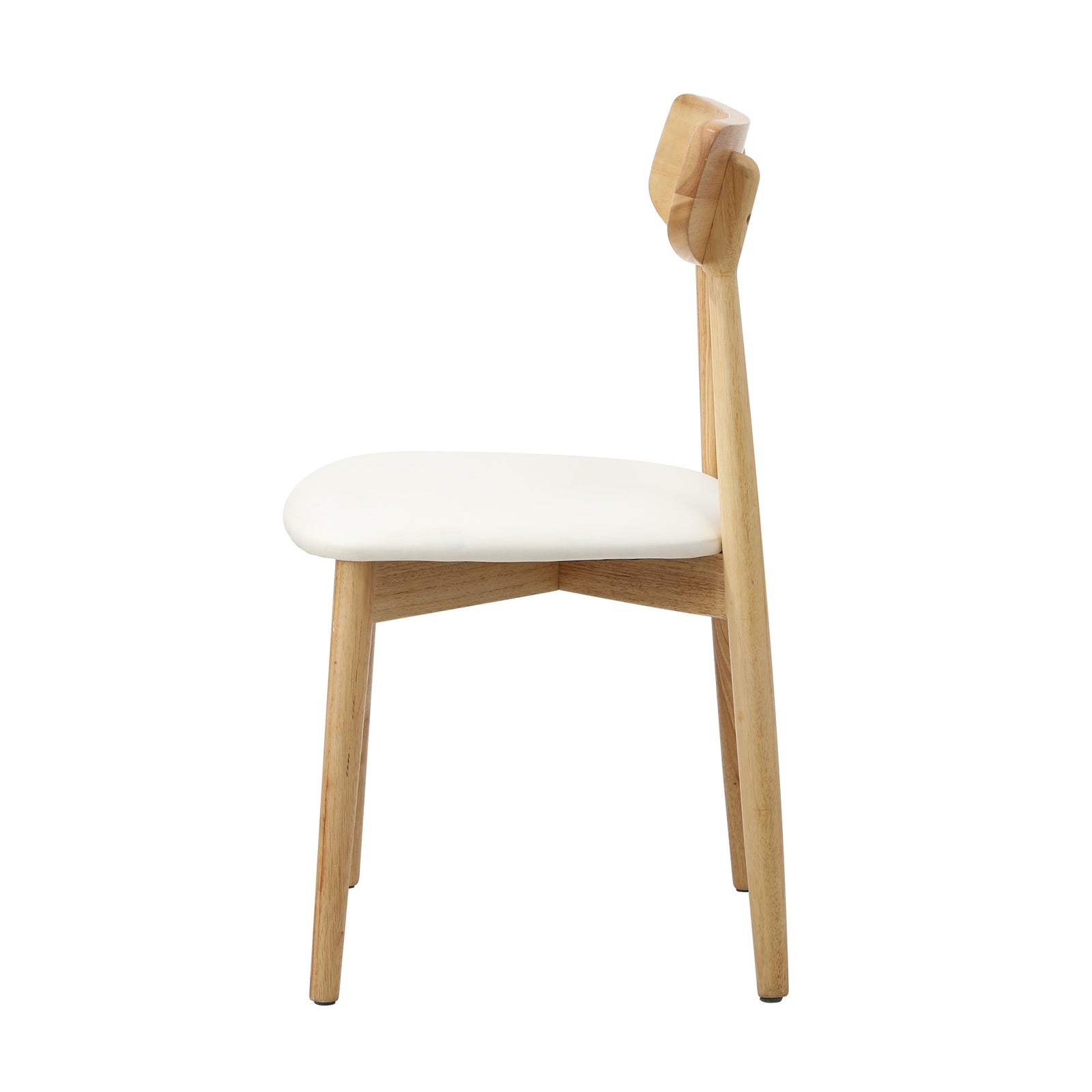 Oikiture 2x Dining Chairs Kitchen Chair PU Leather Solid Wood Cafe Lounge Beige - Sunyee